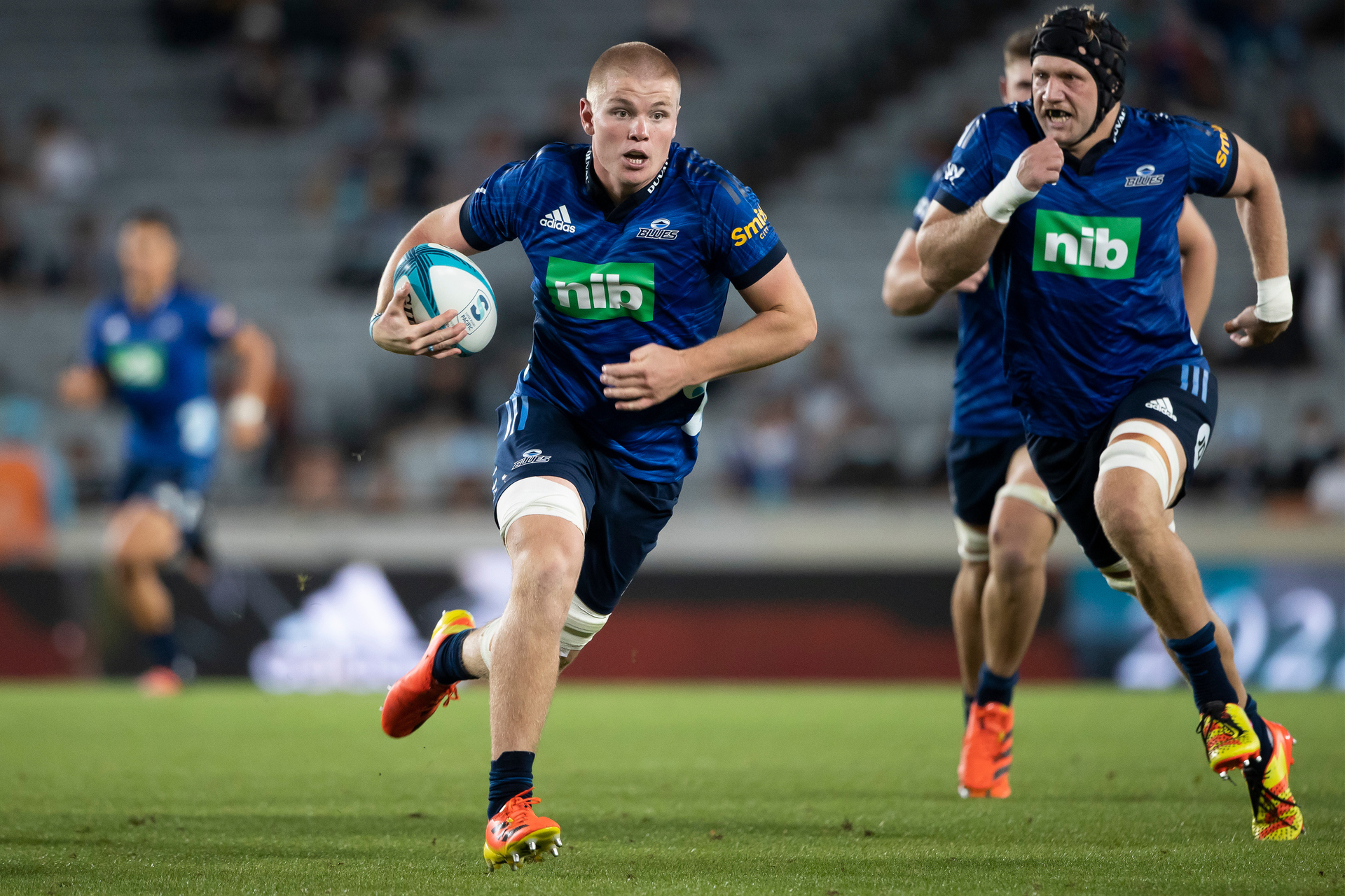 Anton Segner in action for the Blues. Photo / Photosport