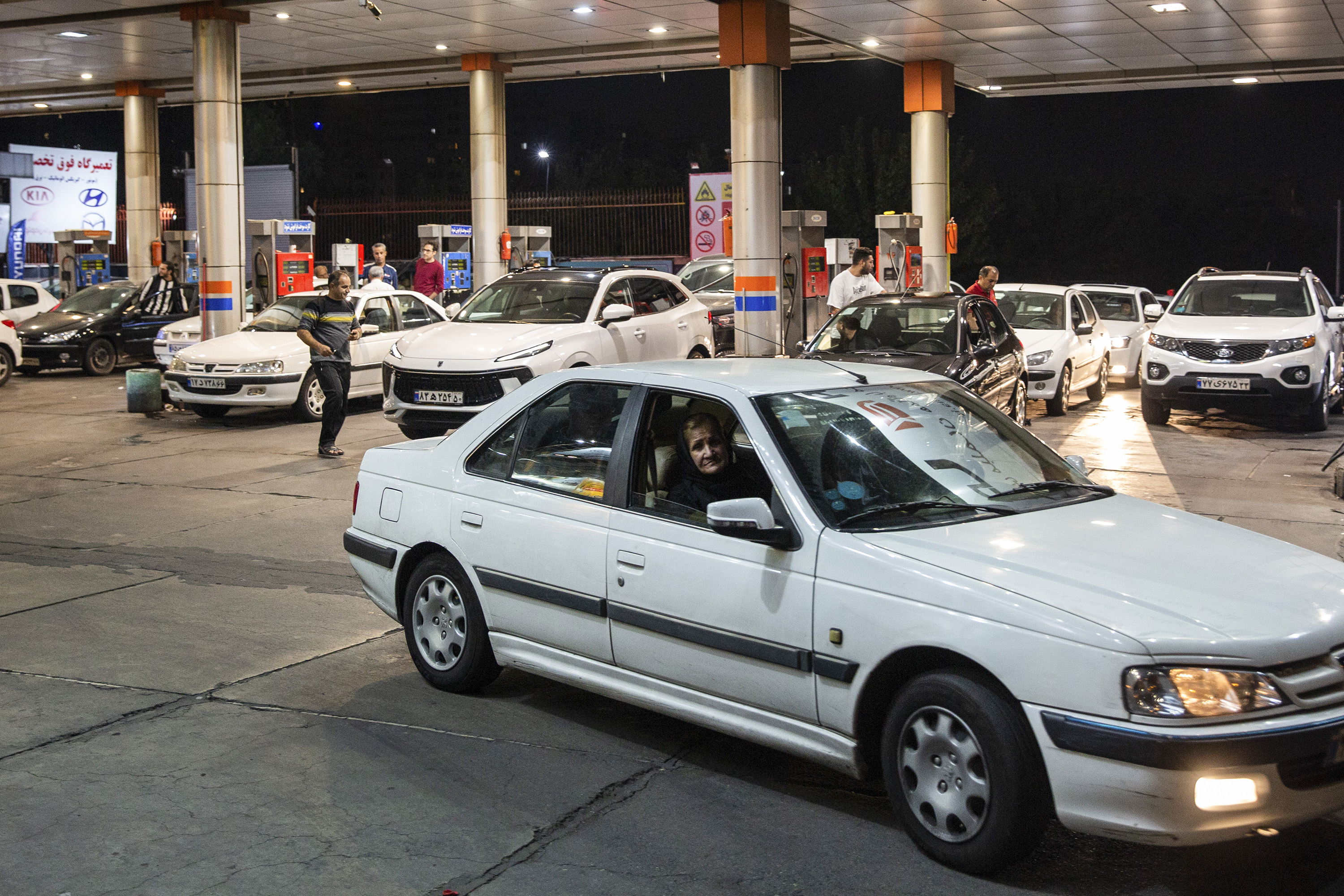 After the news of Iran’s attack on Israel broke out, people lined up in gas stations to fill up their tanks in Tehran. Photo / Arash Khamooshi, The New York Times