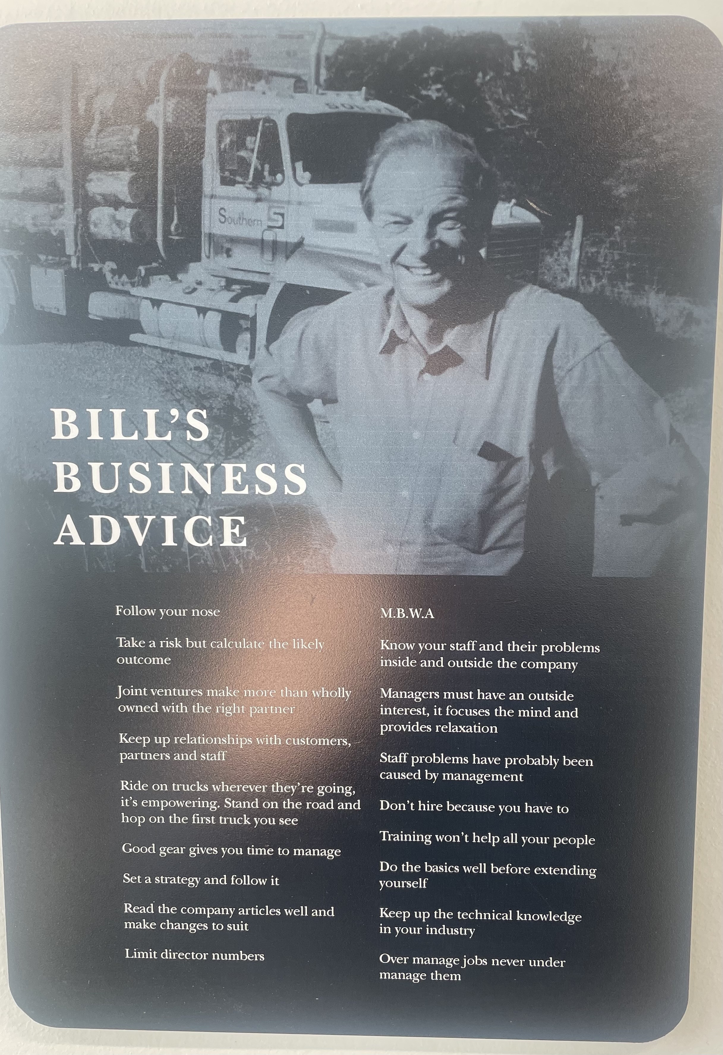 Bill Richardson's 18 points of business advice.