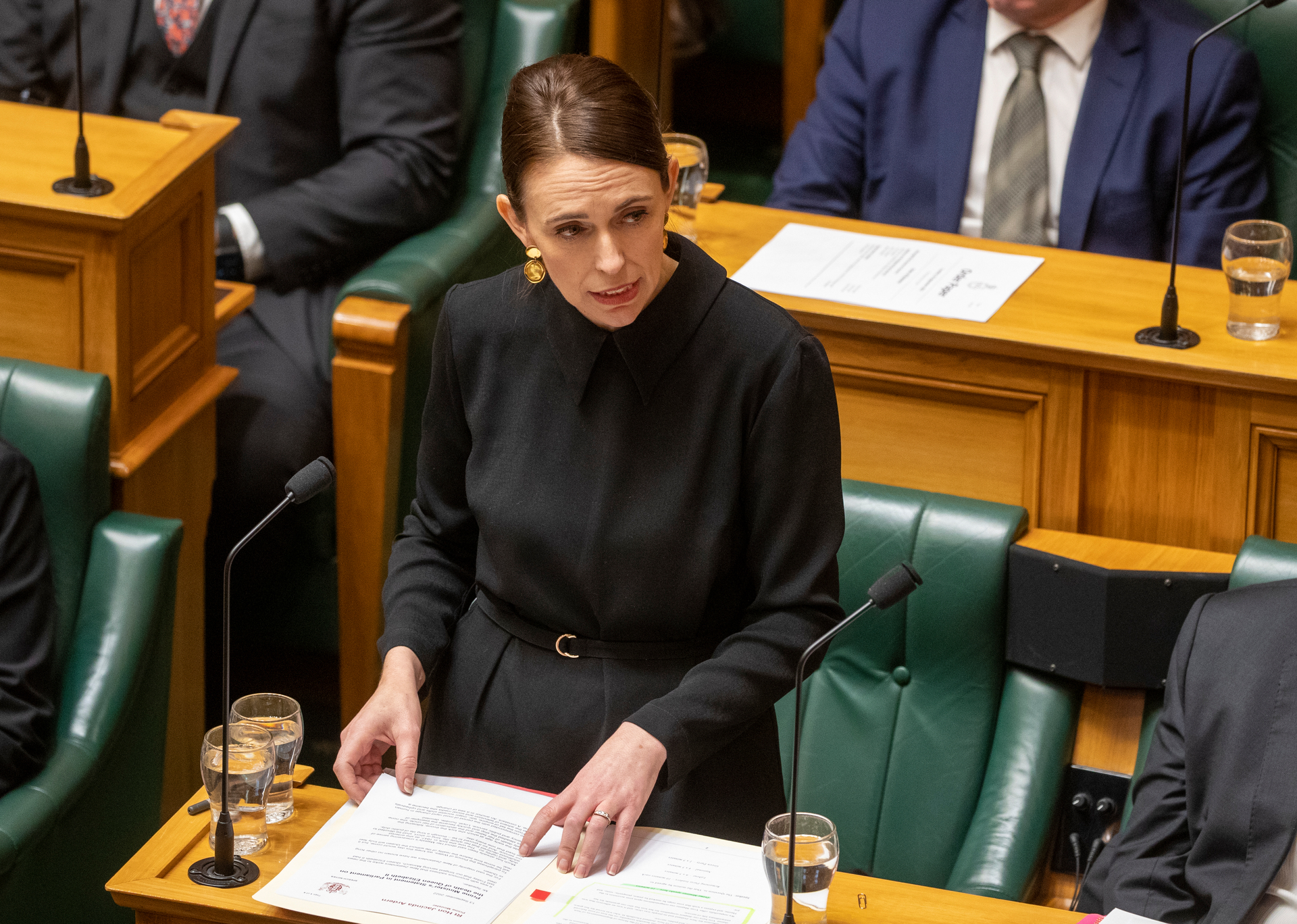 Prime Minister Jacinda Ardern during the Address to King Charles III in Parliament. Photo / Mark Mitchell