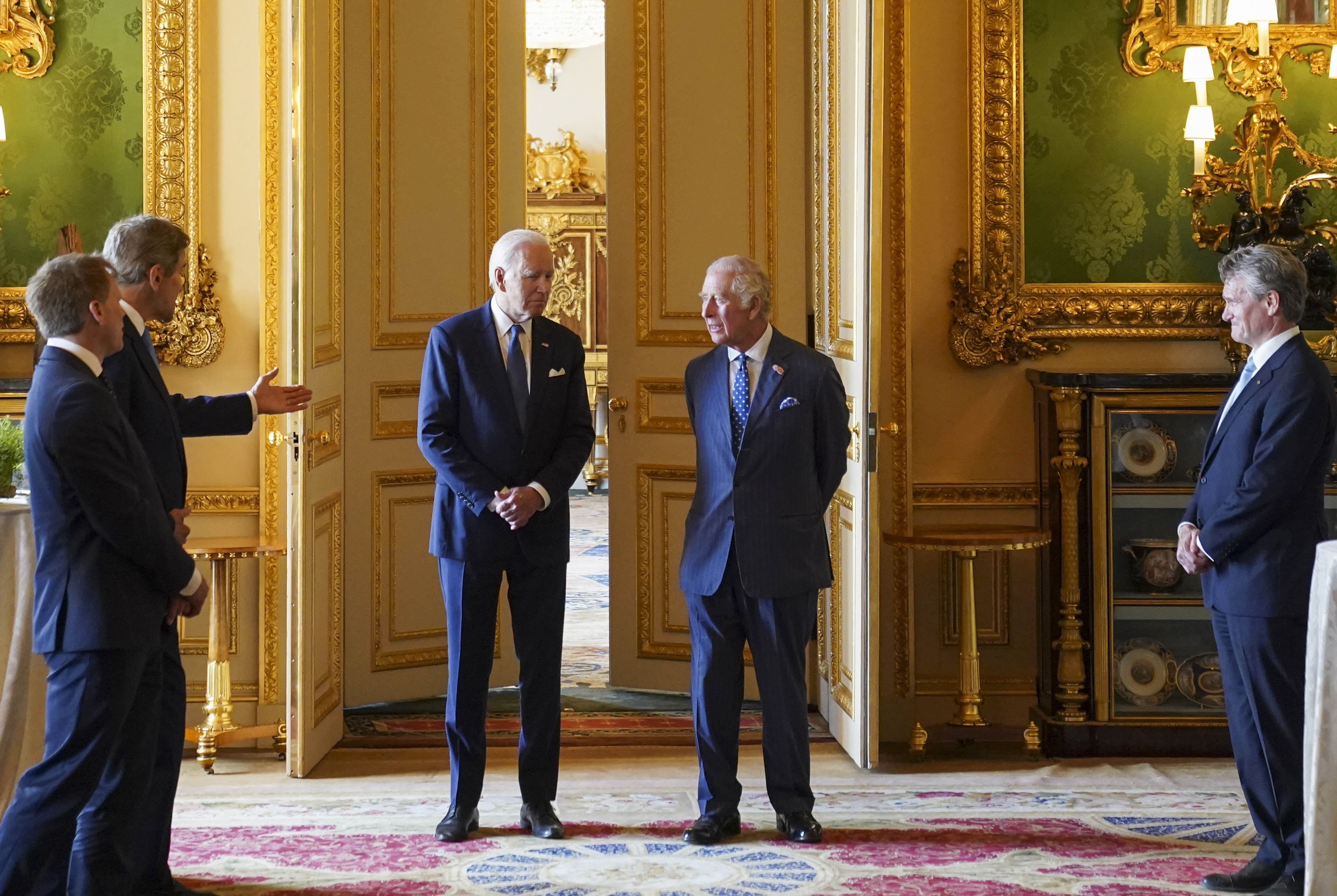 US President Joe Biden and Britain's King Charles III during a climate engagement at Windsor Castle in July. Photo / AP