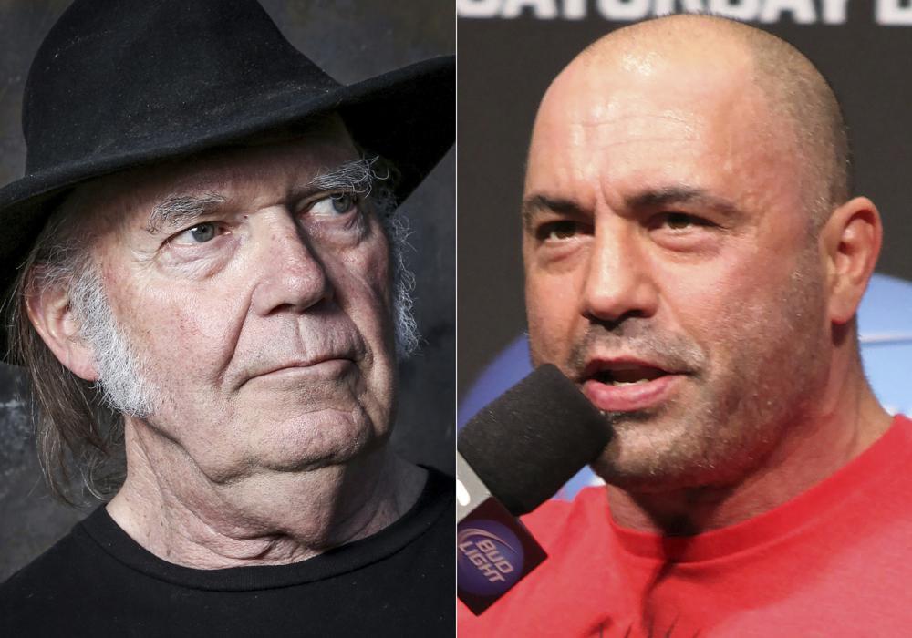 Neil Young and Joe Rogan. Photo / AP