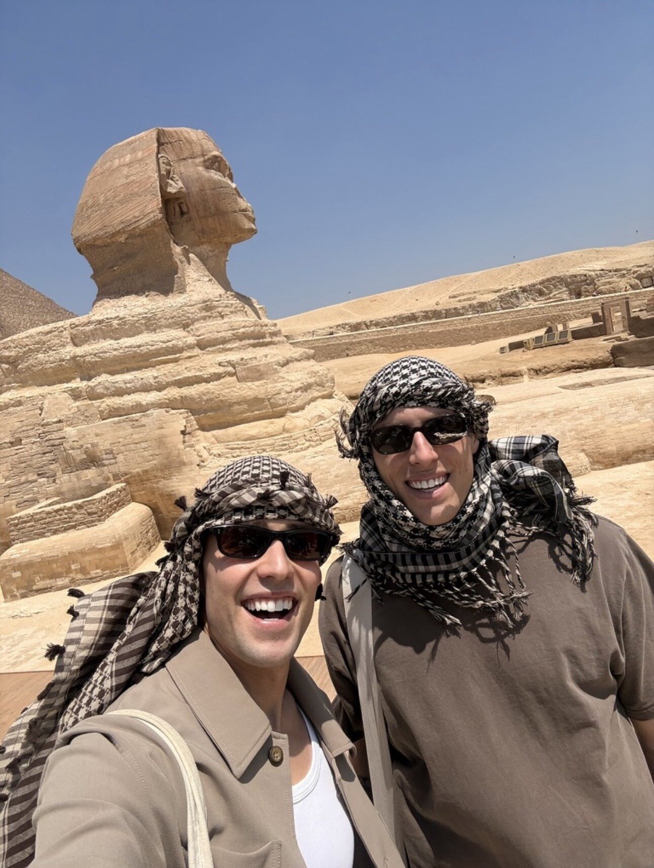 Kennedy Anderson and Oliver Tyack in Egypt last month.