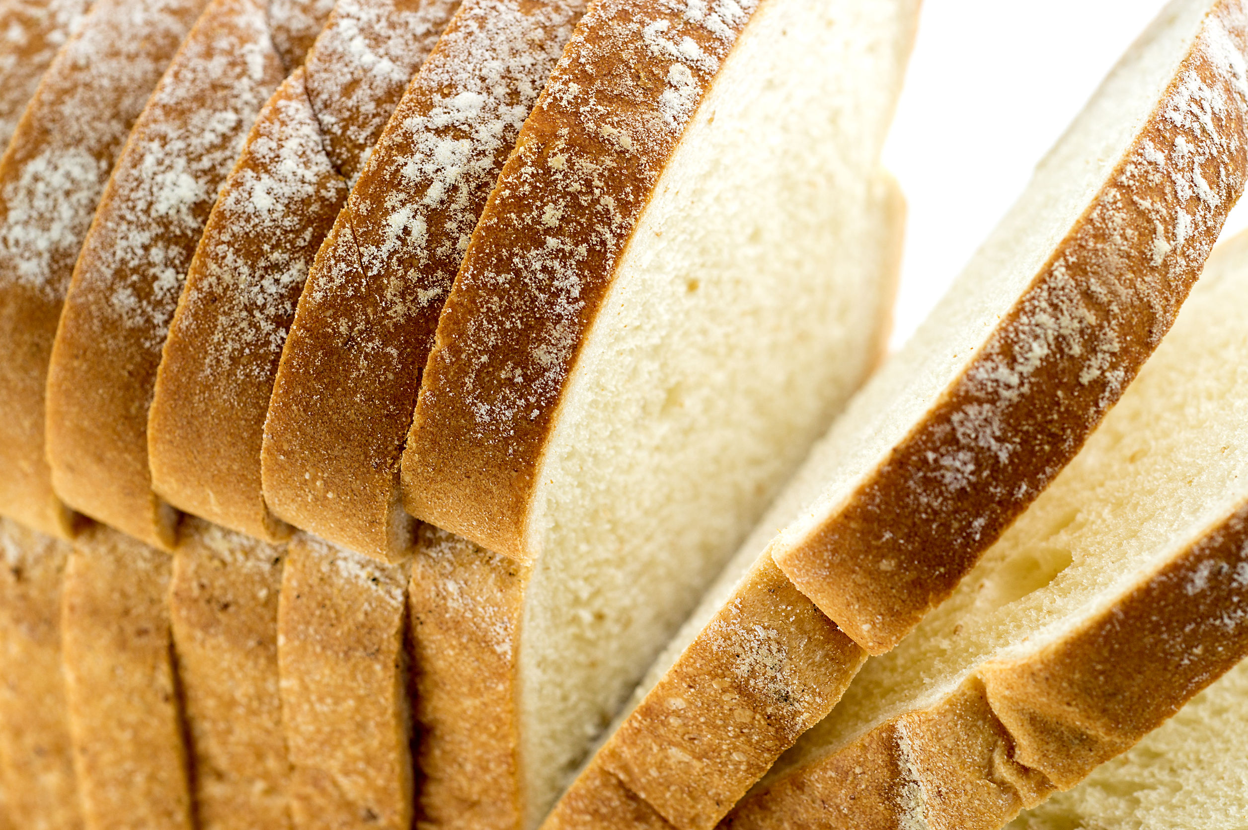 White bread is made from wheat that has had the germ and bran removed, thereby reducing the fibre. Photo / 123RF
