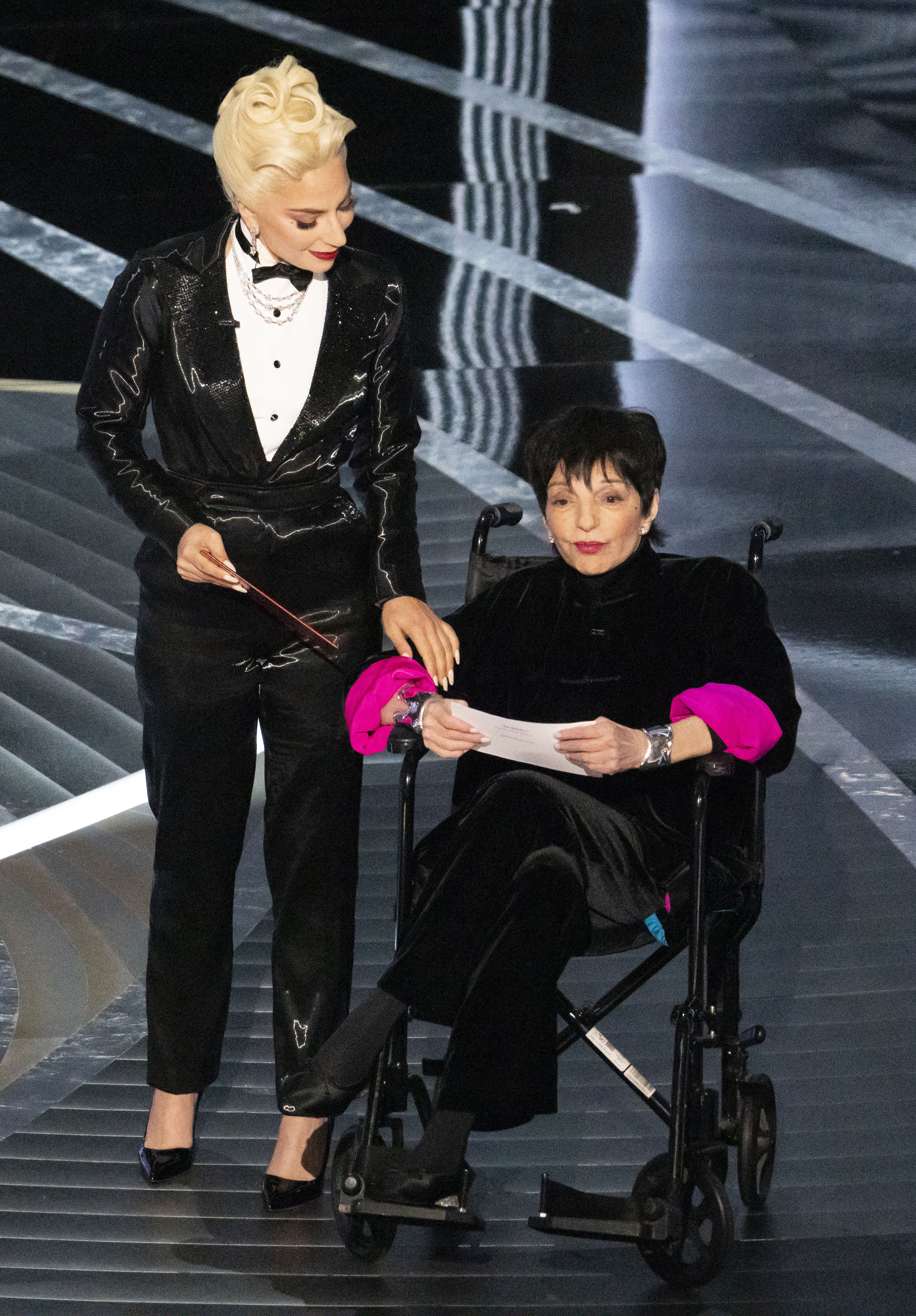 Silver bone cuffs were among the accessories worn by Liza Minnelli when she appeared with Lady Gaga at the Academy Awards in 2022. Photo / Ruth Fremson for The New York Times