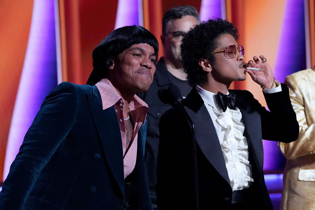 Anderson .Paak and Bruno Mars accept Record Of The Year. Photo / Getty Images