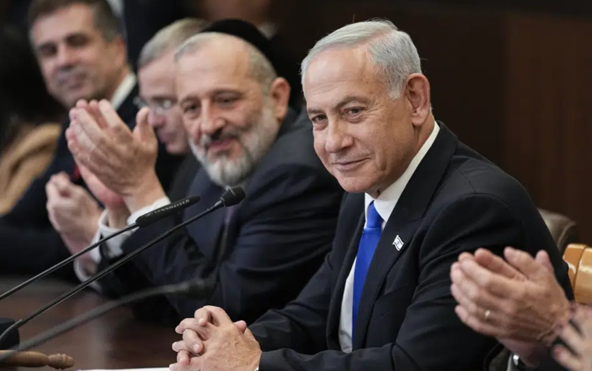 Newly sworn-in Israeli Prime Minister Benjamin Netanyahu heads a far-right government which has made more West Bank settlements a priority. Photo / AP