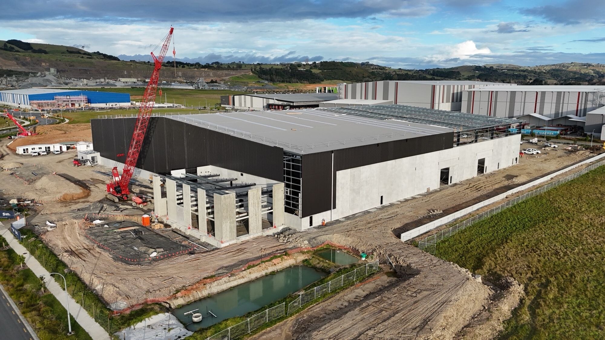  The new Briscoe Group distribution centre being built at Drury, South Auckland as of September this year. Calder Stewart won this contract. Photo / Calder Stewart