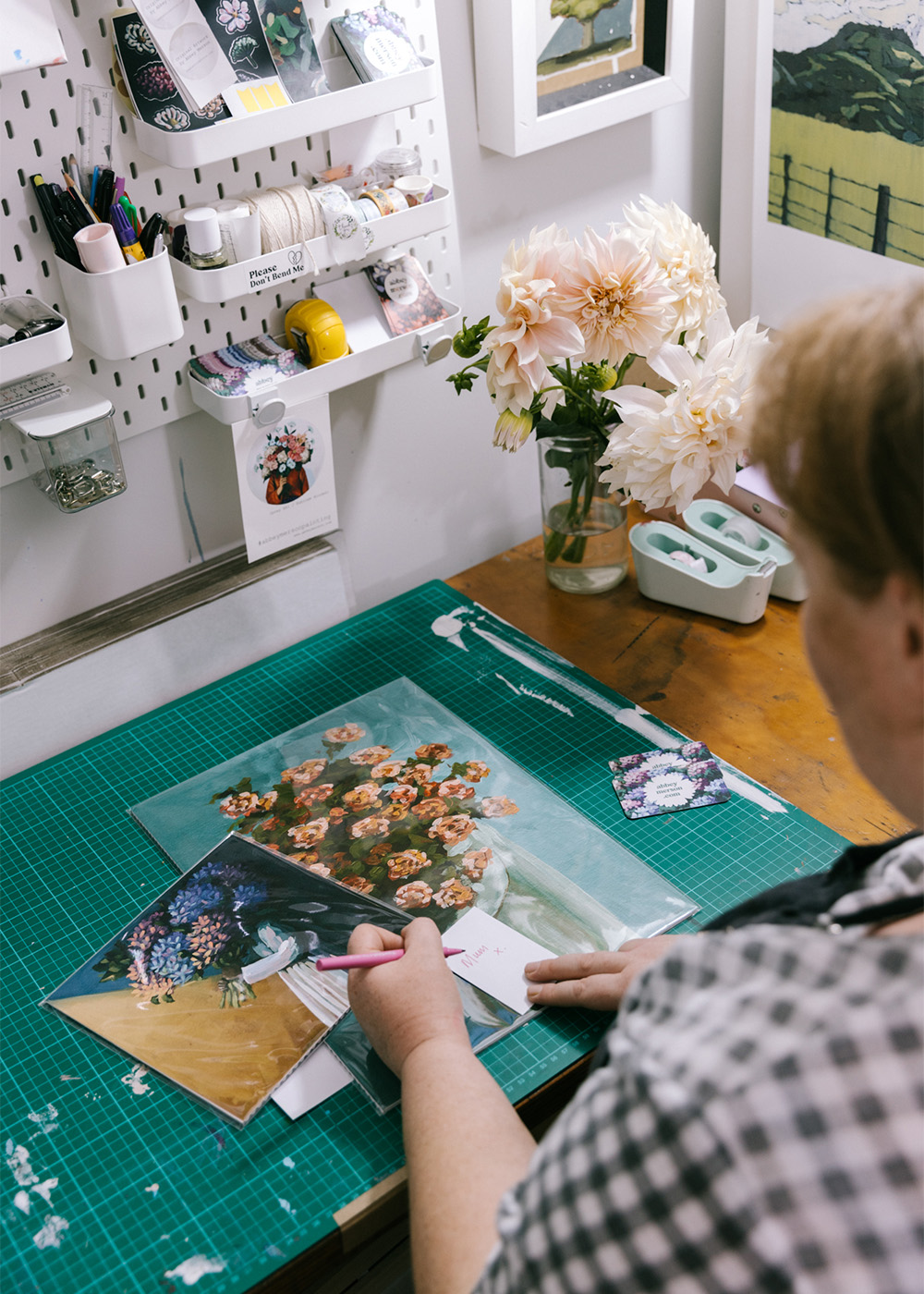 Abbey Merson's home studio makes painting a feasible part of daily routine.