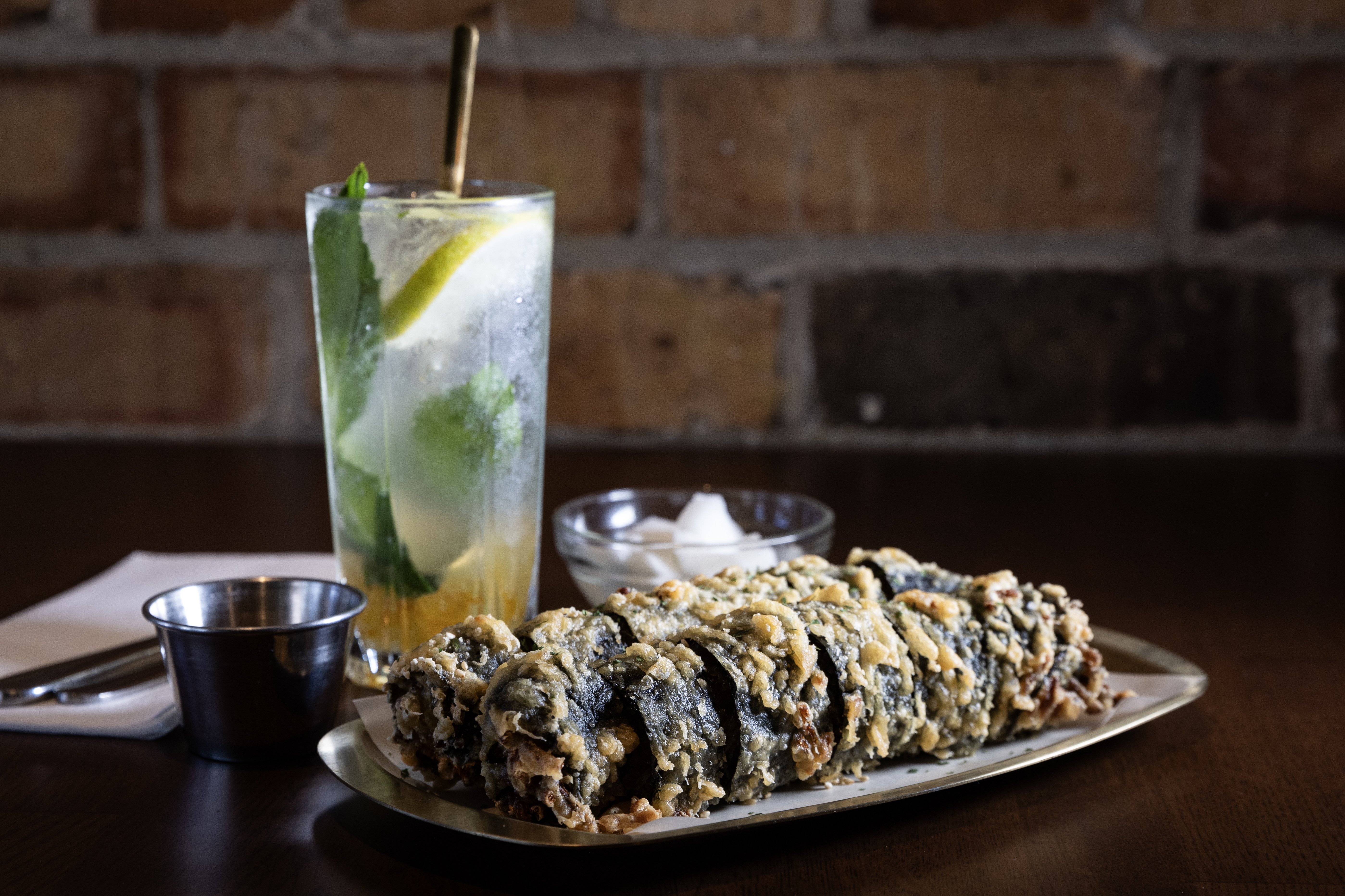 The best value starter in town? A double serve of the deep-fried seaweed roll with radish pickles at Kookoo Korean Bistro on Auckland's Dominion Rd. Photo / Jason Oxenham