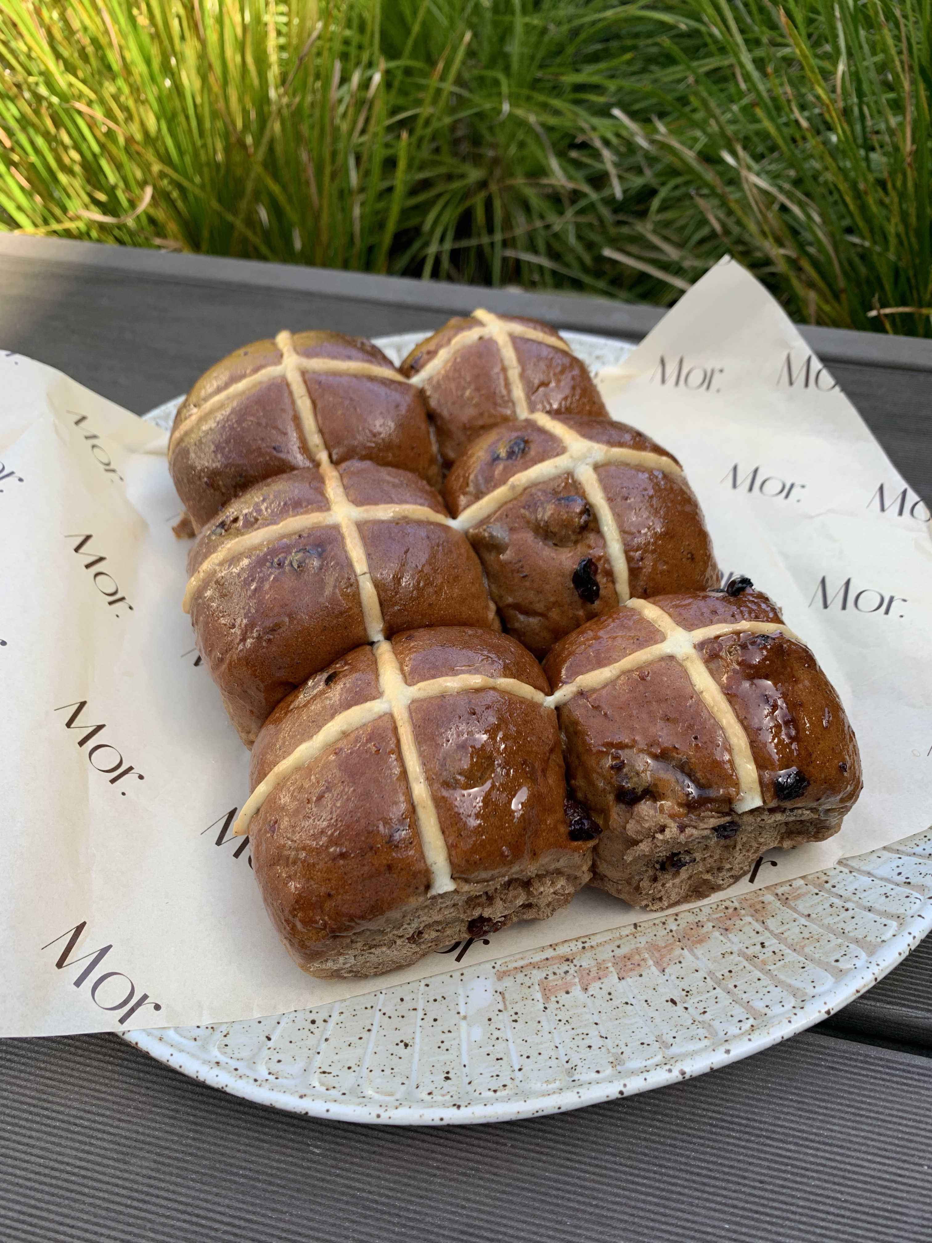 Mor's hot cross buns.