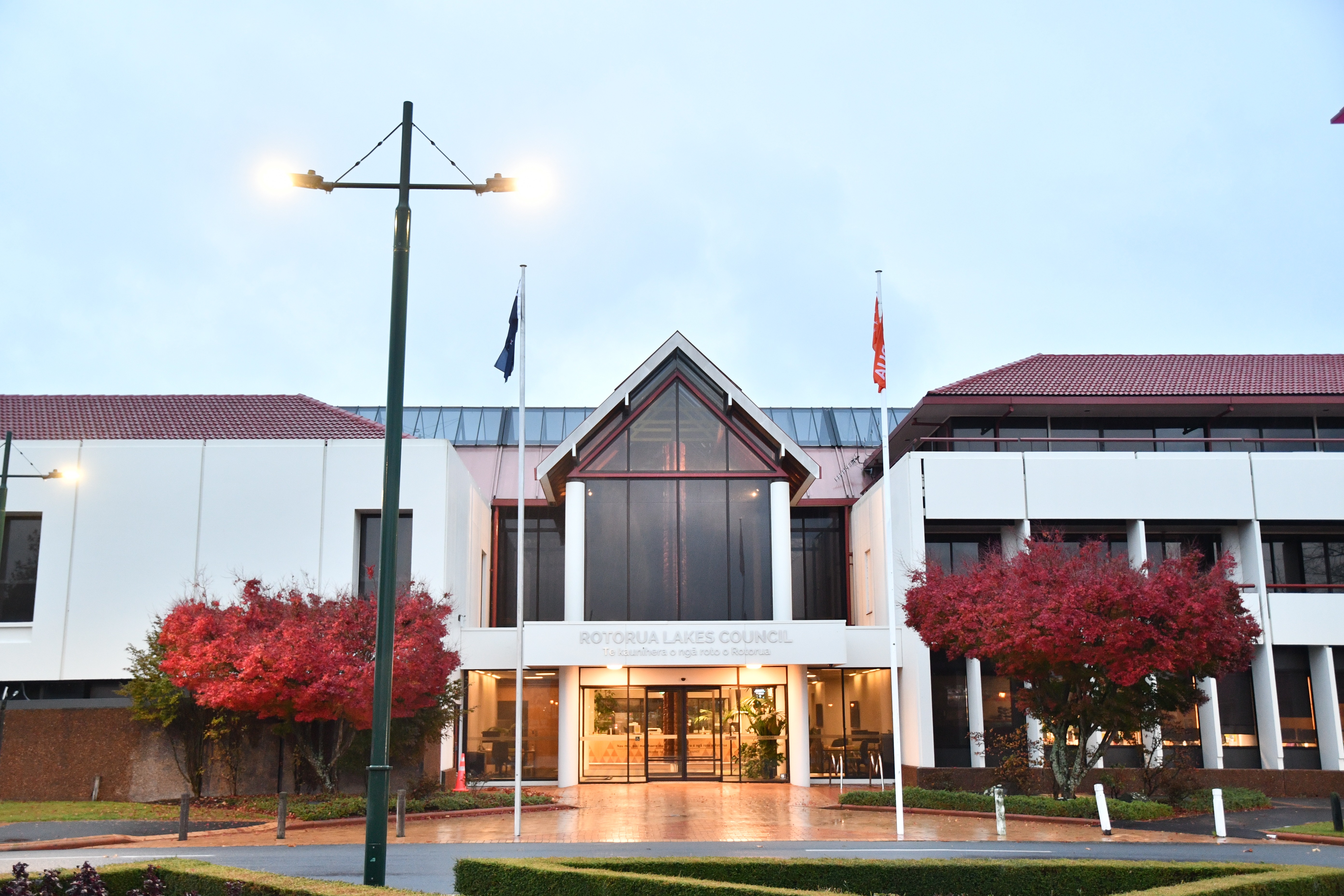 Rotorua Lakes Council's Civic Centre from Hinemaru St. Photo / Laura Smith
