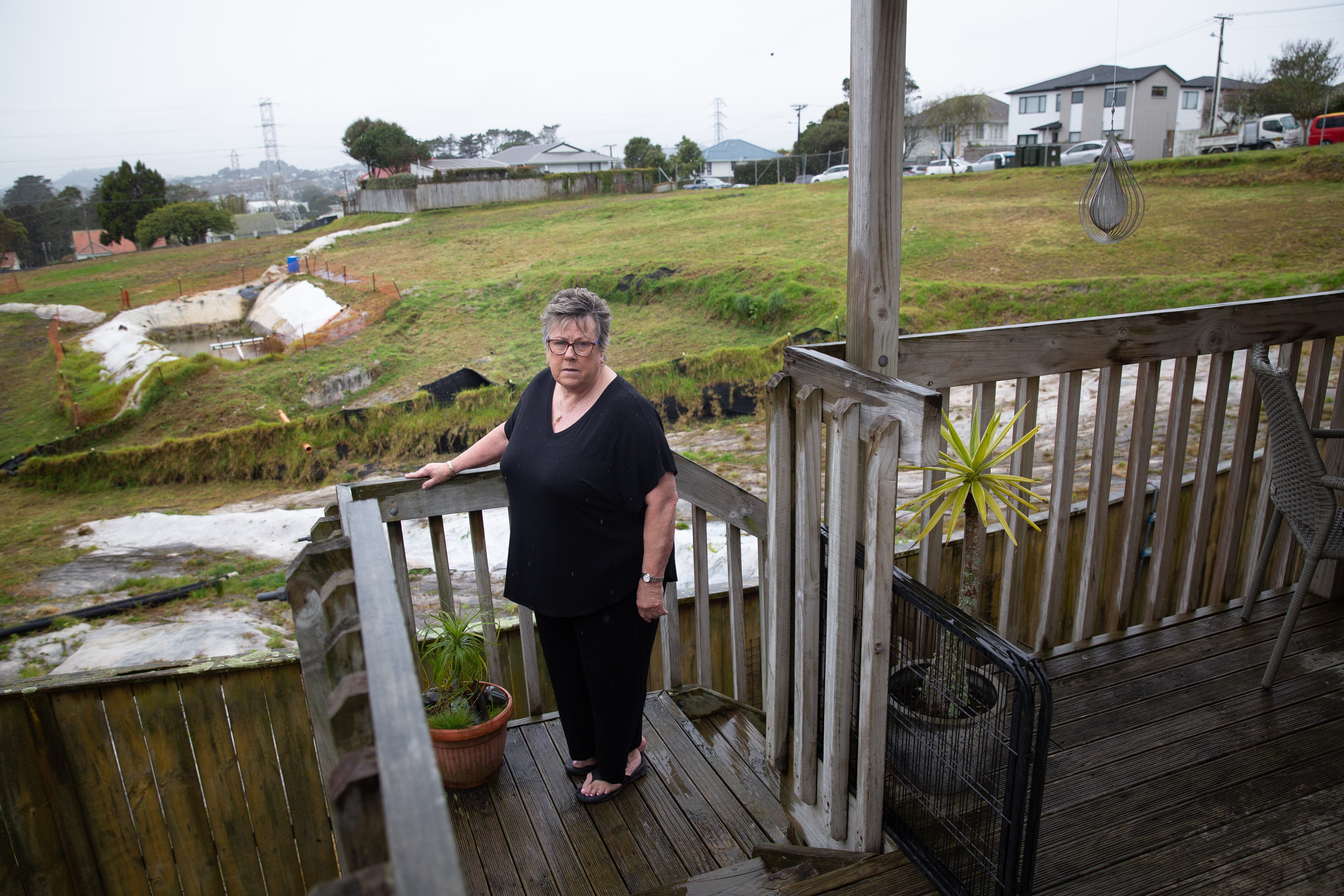 Auckland's Vicki O'Regan believes the demolition of state houses led to her Mt Roskill home being flooded. Photo / Sylvie Whinray