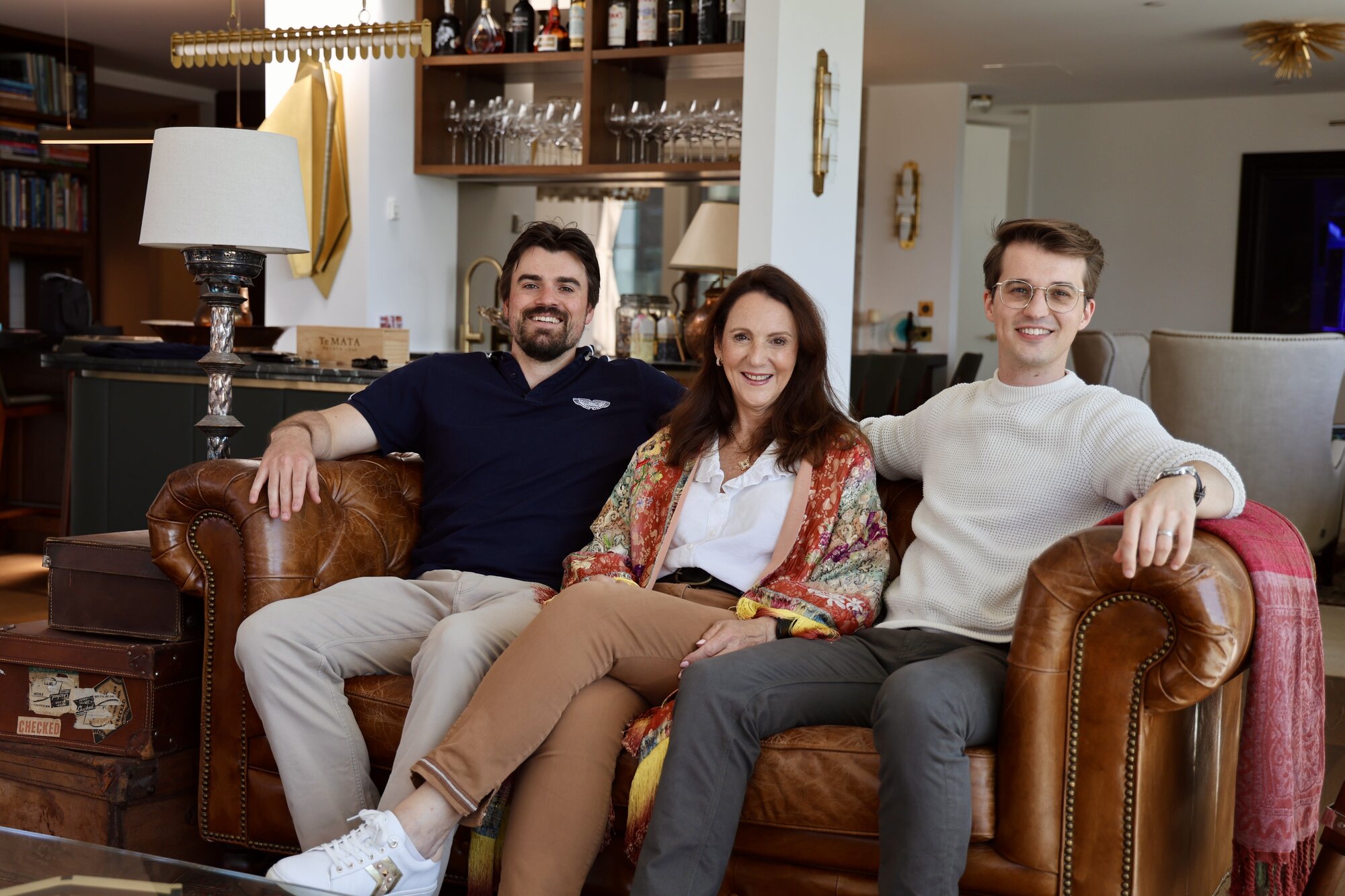 Charlotte Lockhart with her sons Andrew (left) and Jack Lockhart. Photo / Lucy Rose Photography