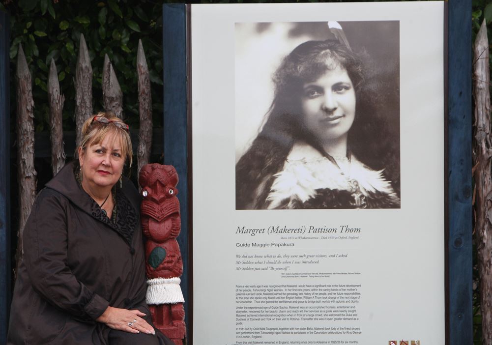 June Grant pictured in 2010 with her relative, the famous Whakarewarewa guide Maggie Papakura. Photo / Ben Fraser