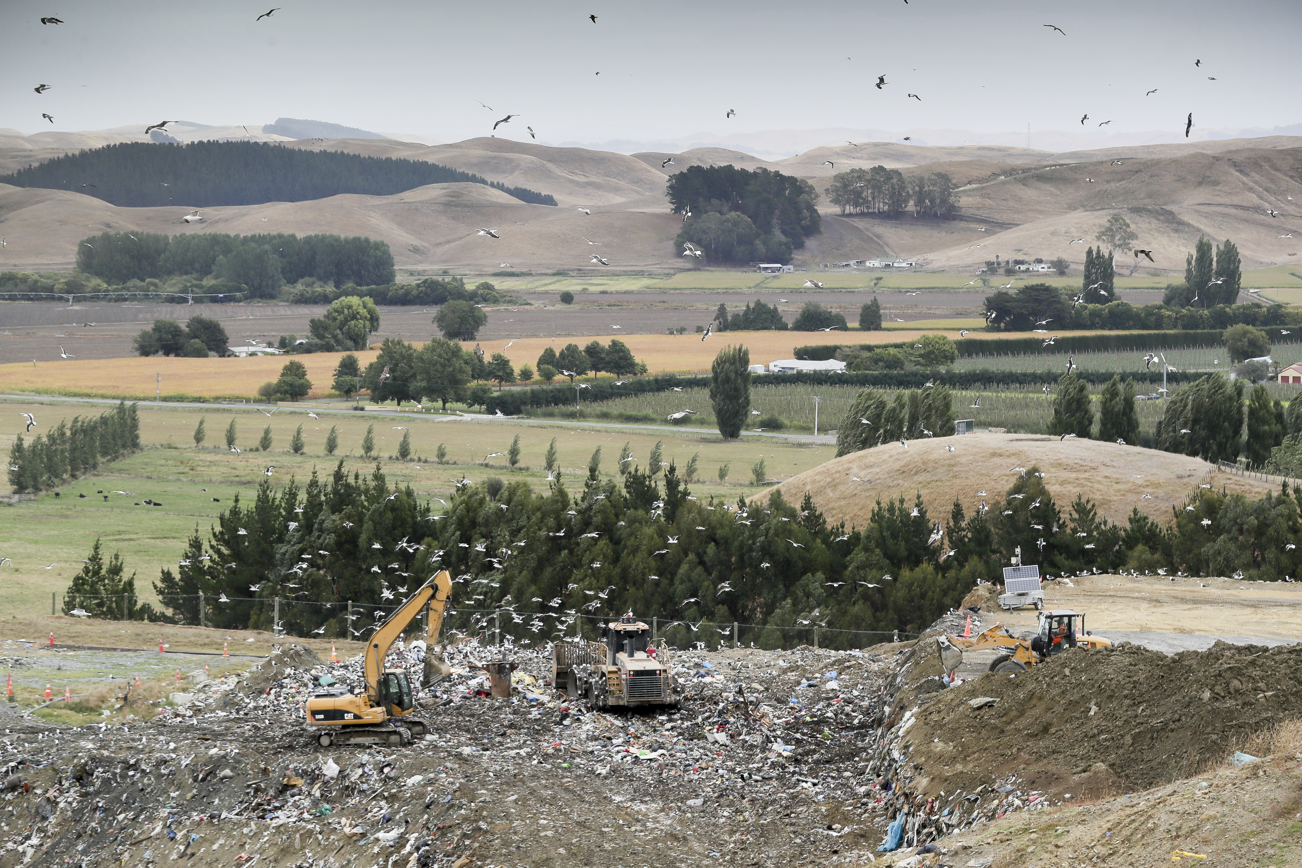 Rubbish being compacted at Omarunui Landfill in 2020. Photo / Warren Buckland
