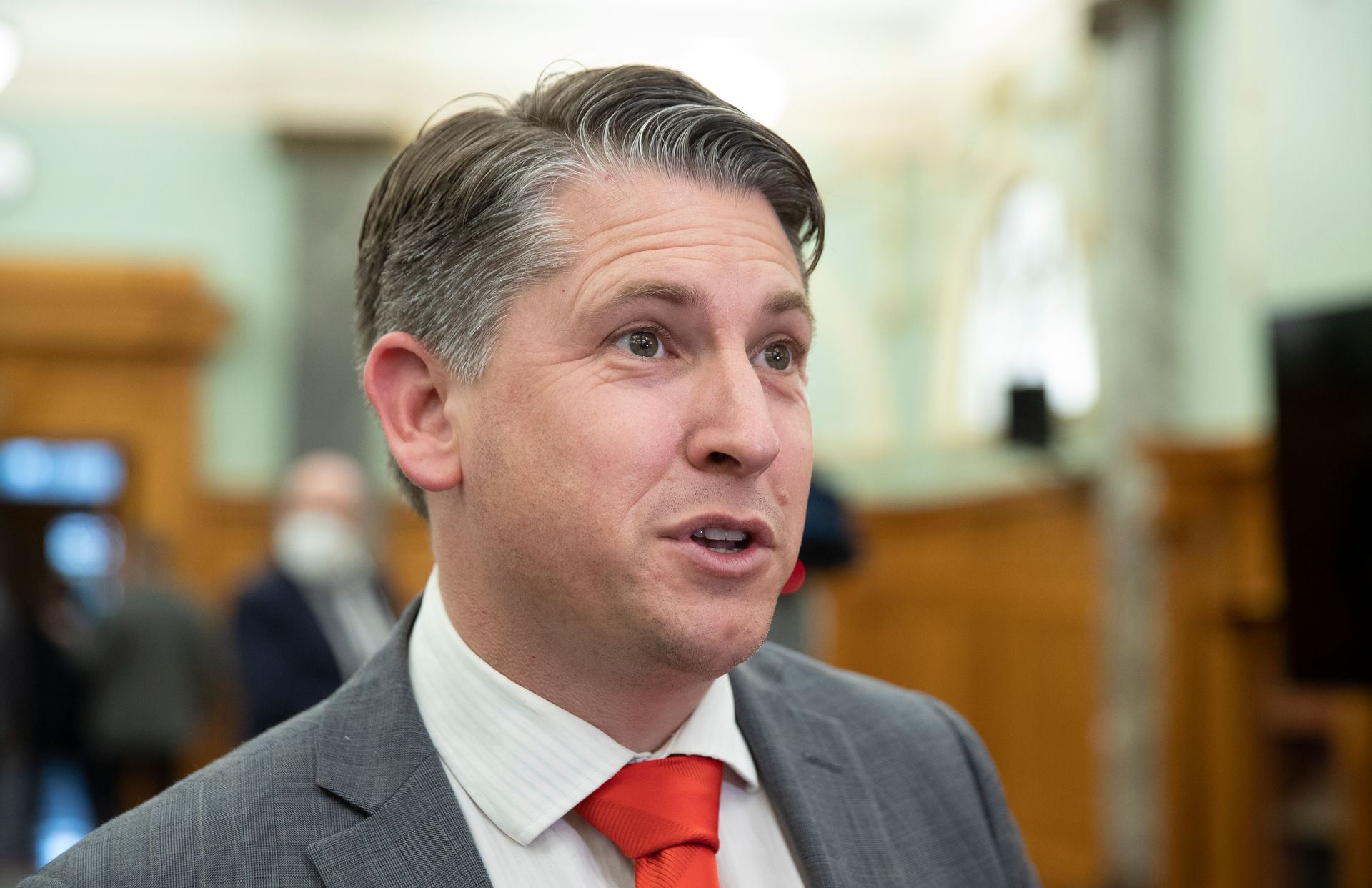 Transport Minister Michael Wood had to pivot from the Auckland floods to the emerging crisis in Wellington. Photo / Mark Mitchell
