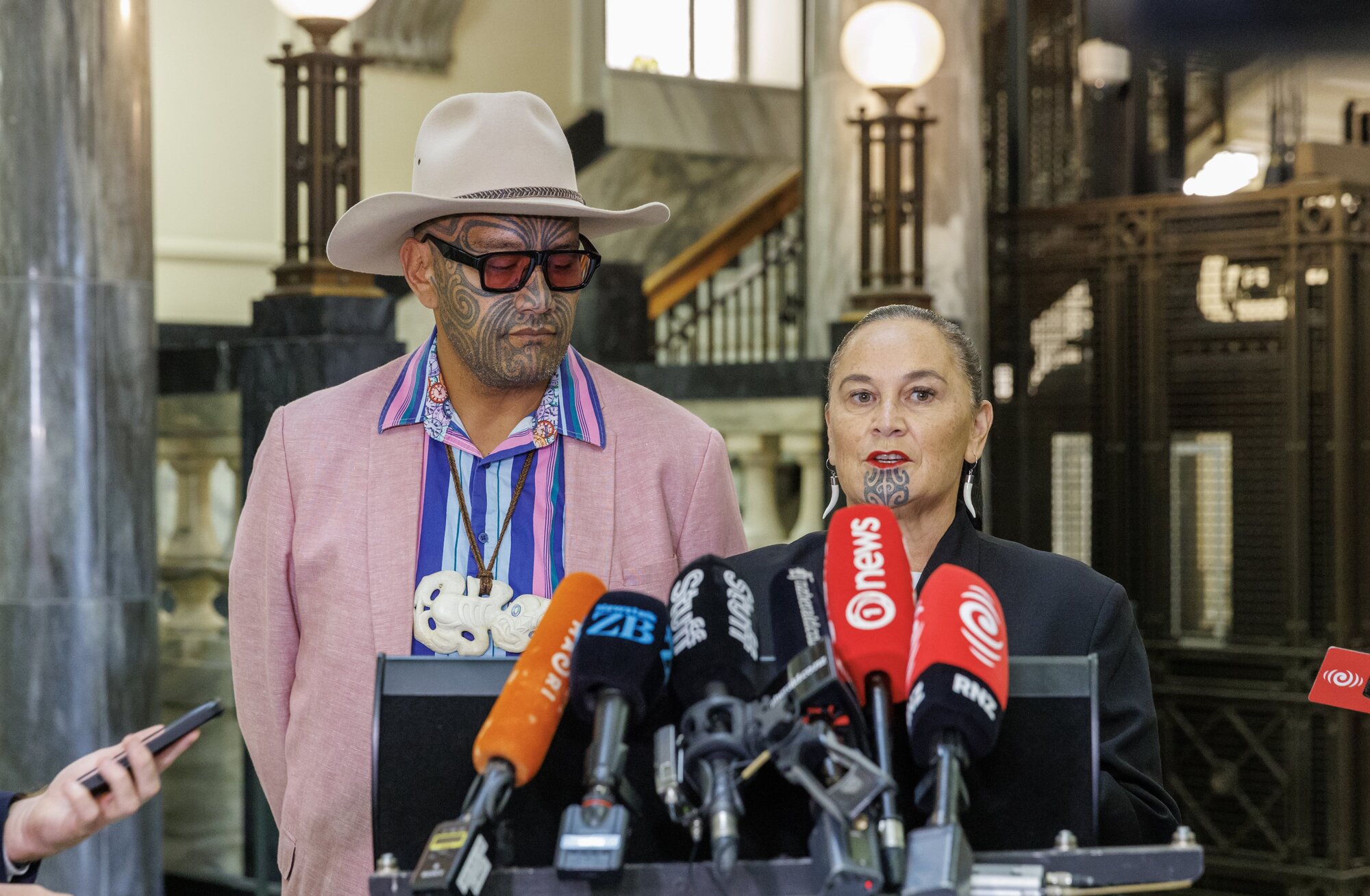 Te Pāti Maori co-leaders Rawiri Waititi and Debbie Ngarewa-Packer. Photo / Mark Mitchell.