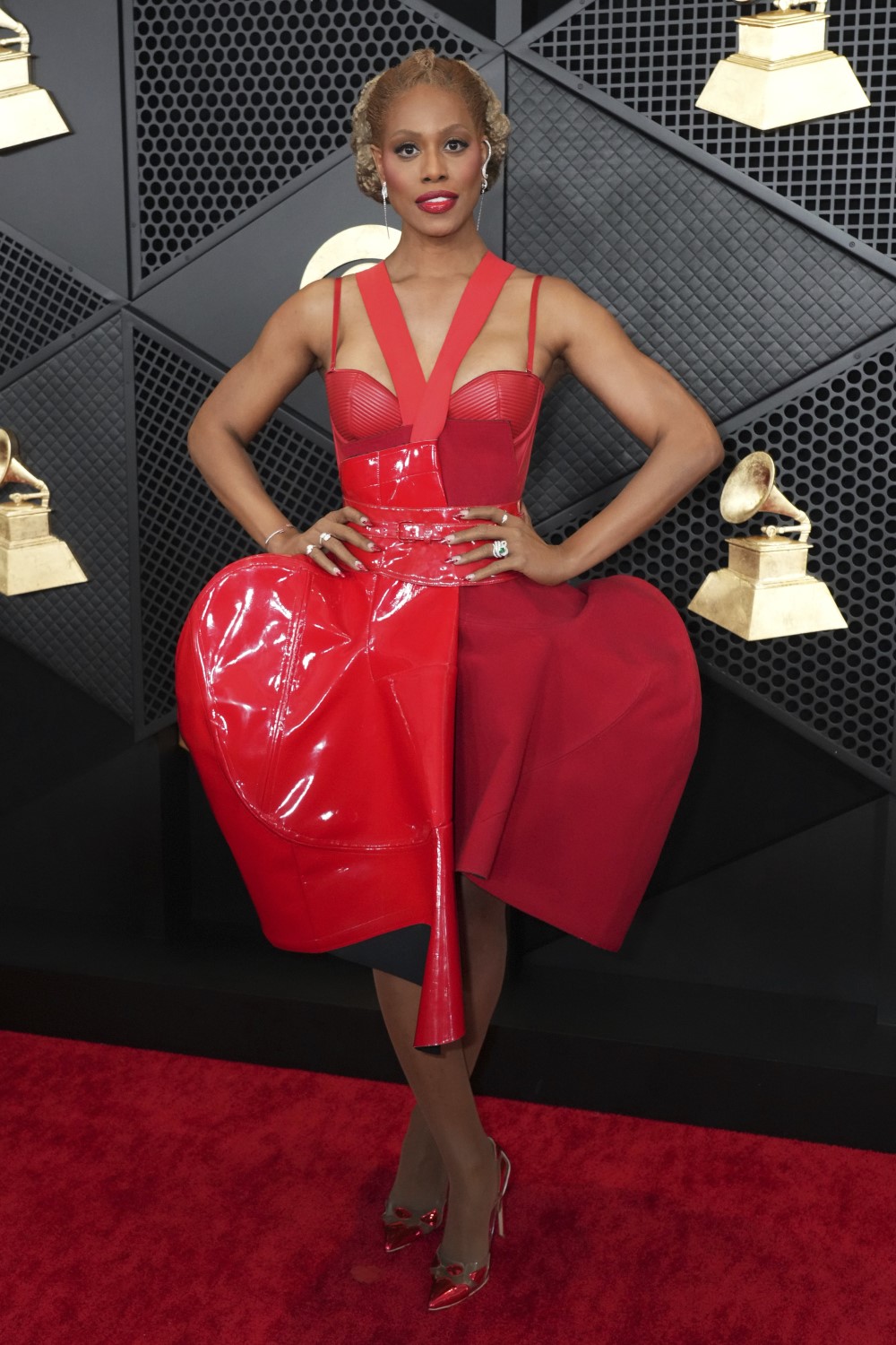Laverne Cox arrives at the 66th annual Grammy Awards in Los Angeles. Photo / Jordan Strauss, AP