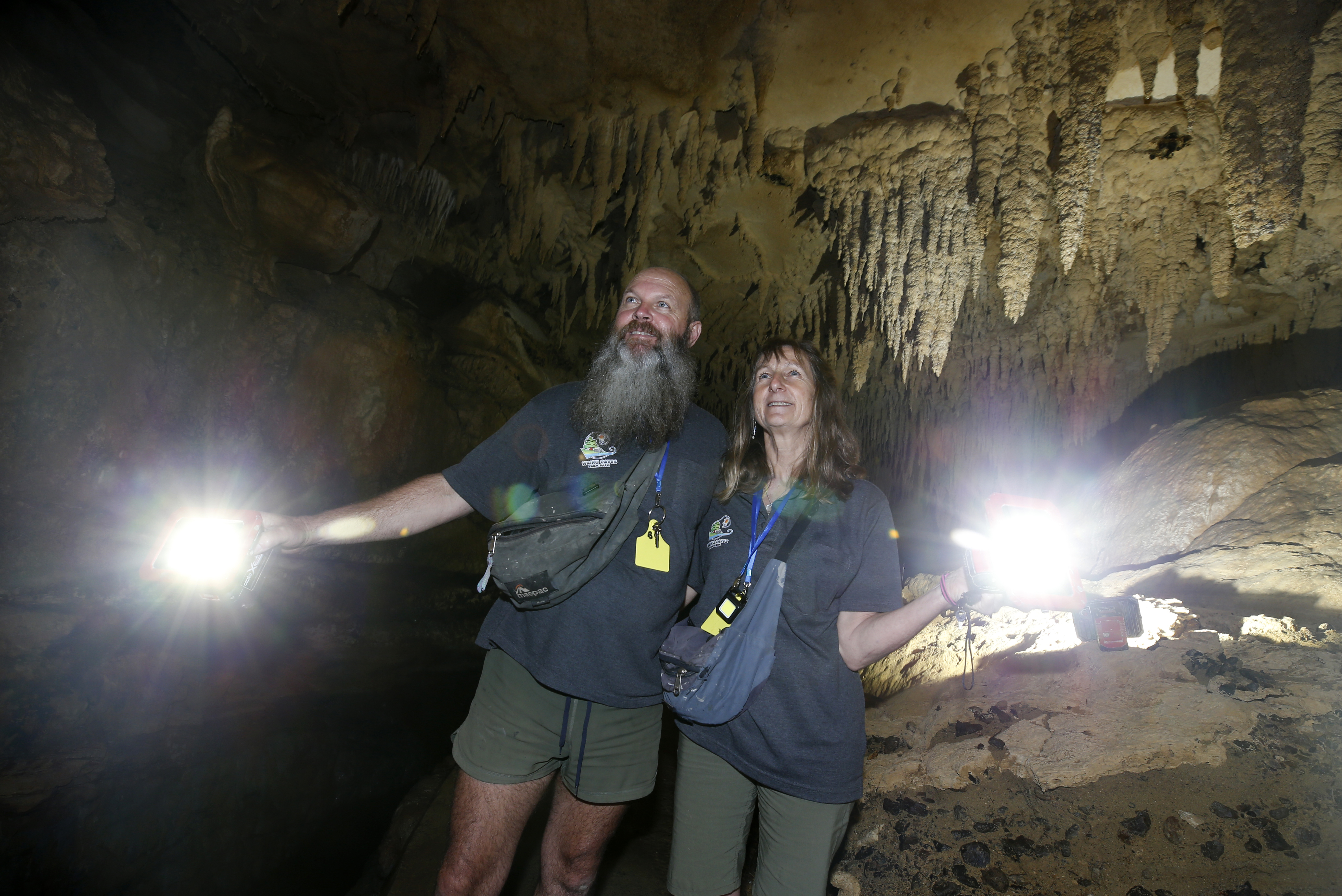 Ian and Cindy Fox’s new venture, Waipū Caves Farm Park, includes guided tours of a private cave system. Photo / Michael Cunningham