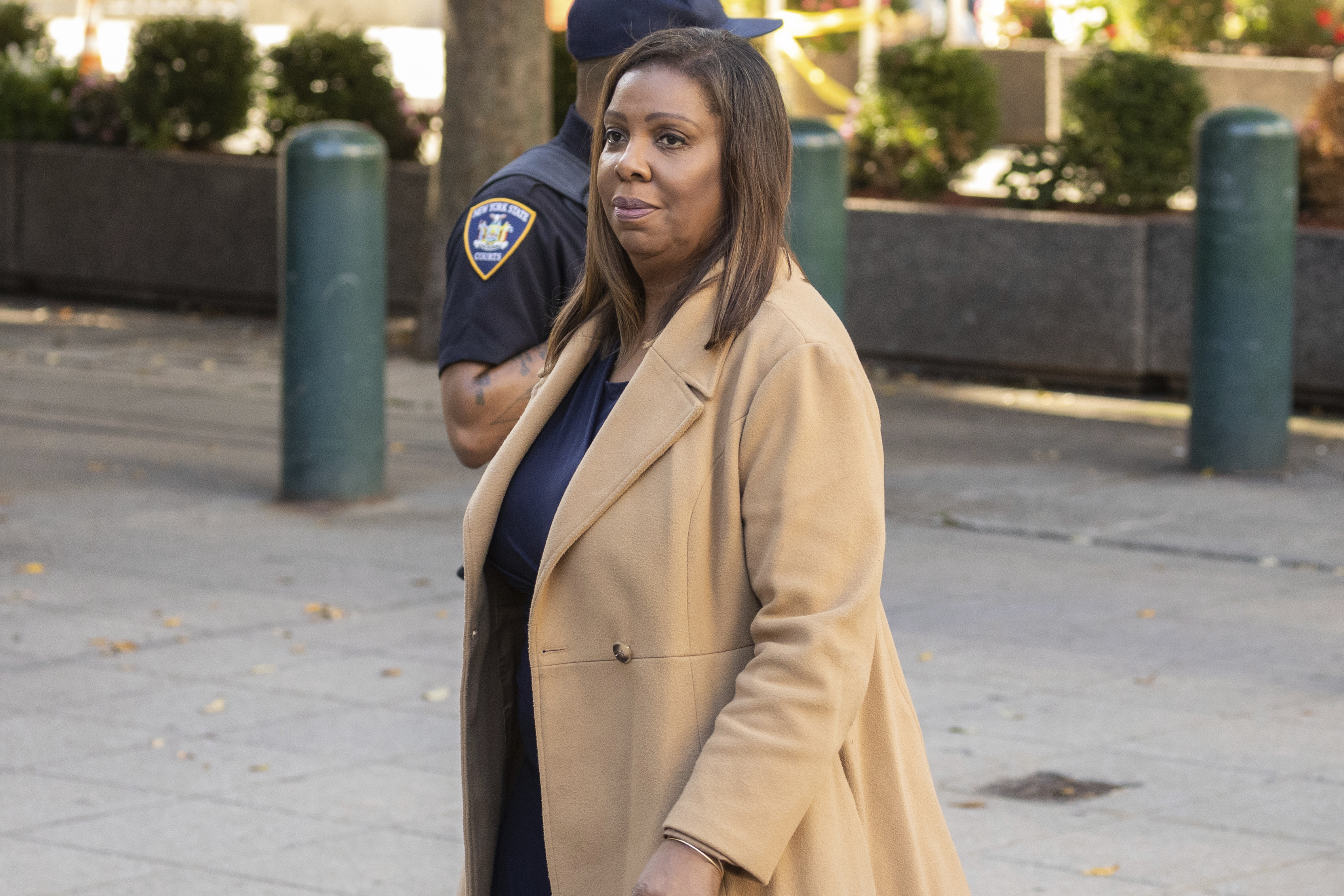 New York attorney-general Letitia James arrives at the New York Supreme Court for former US president Donald Trump's civil business fraud trial. Photo / AP