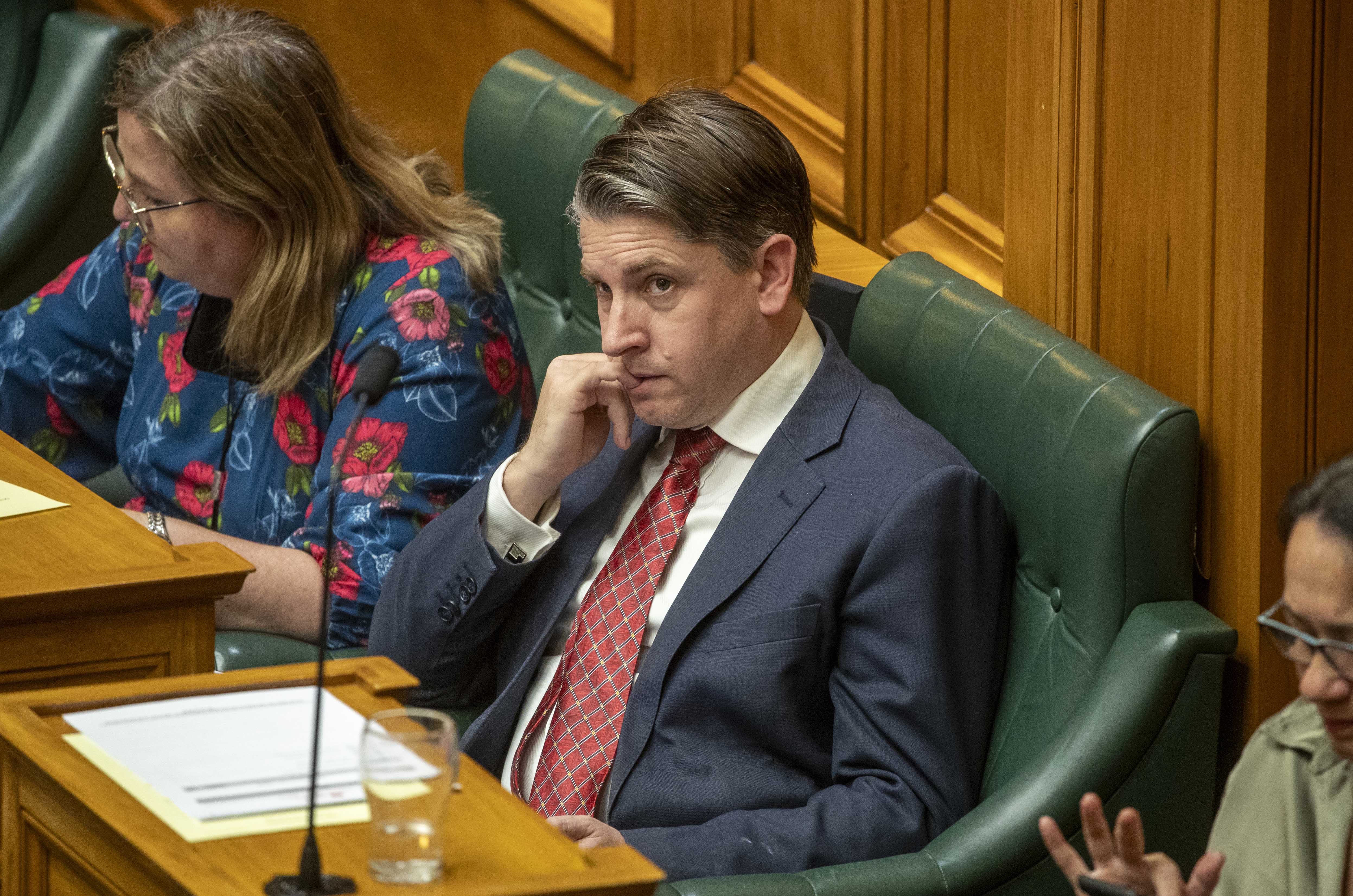 Former Transport Minister Michael Wood in his new seat in the backbenches. Photo / Mark Mitchell