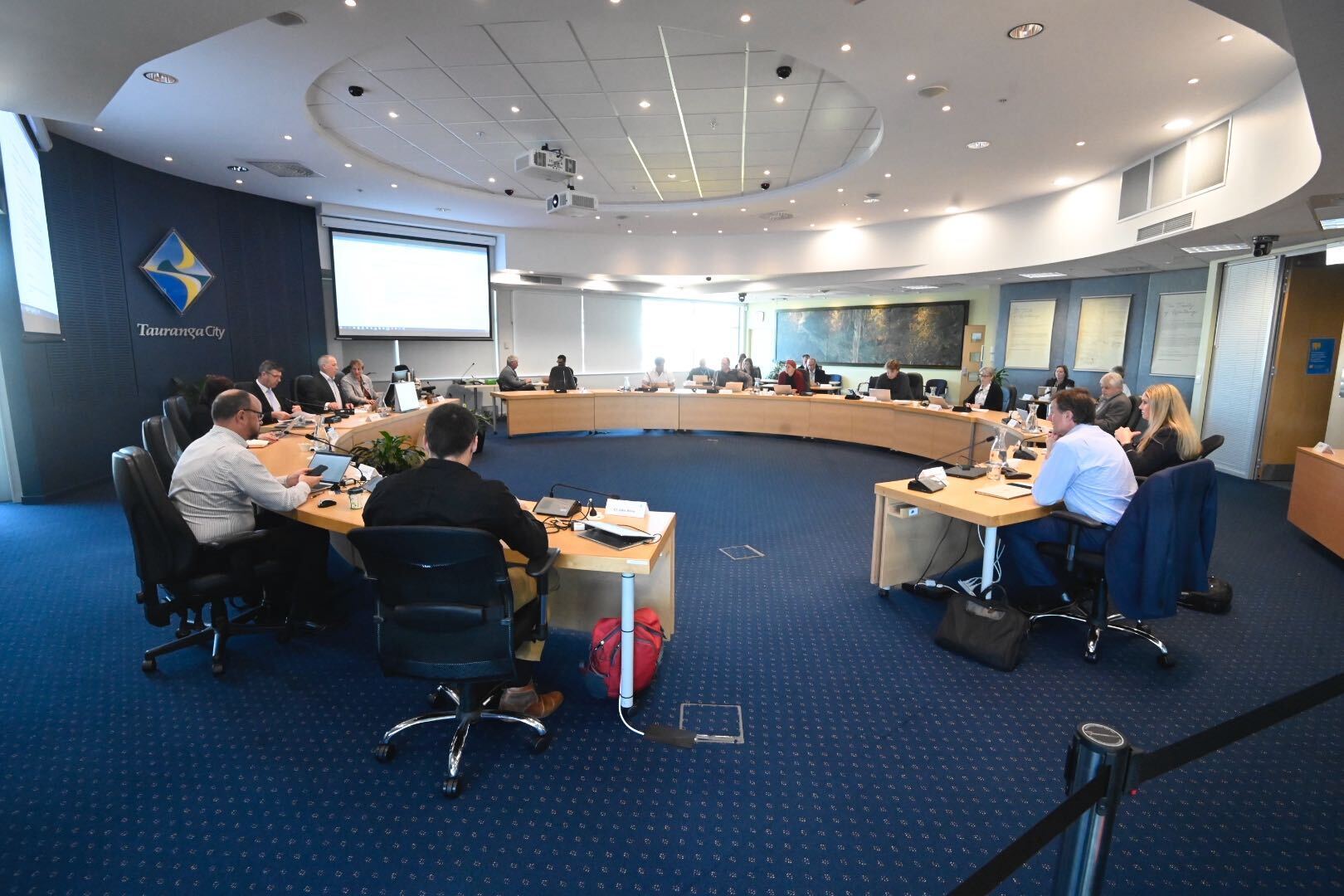 Tauranga City Council meeting this morning. Photo / George Novak