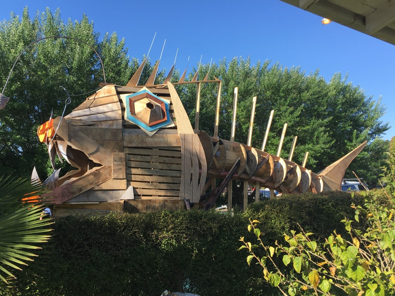 A team of locals came together to build the 8m long fish for Guy Fawkes. Photo / Supplied