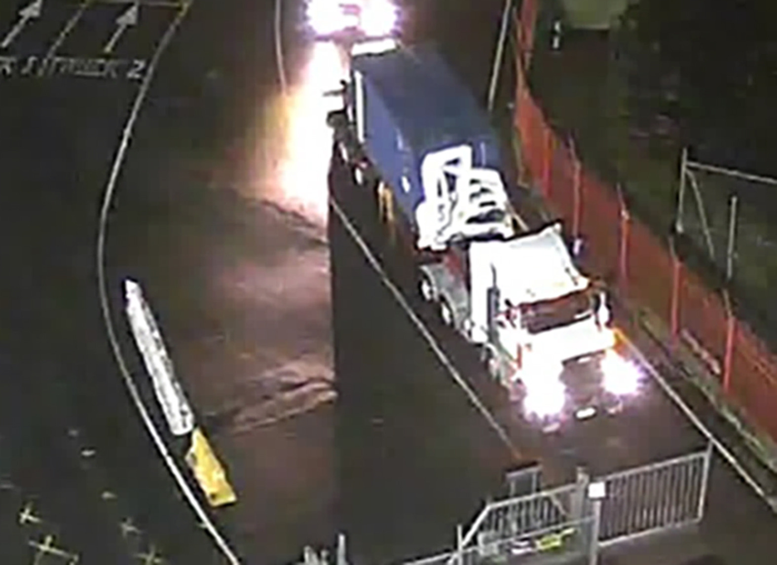 A security camera image of the shipping container being removed from the Ports of Auckland in July 2019 on the back of a truck. Photo / Supplied