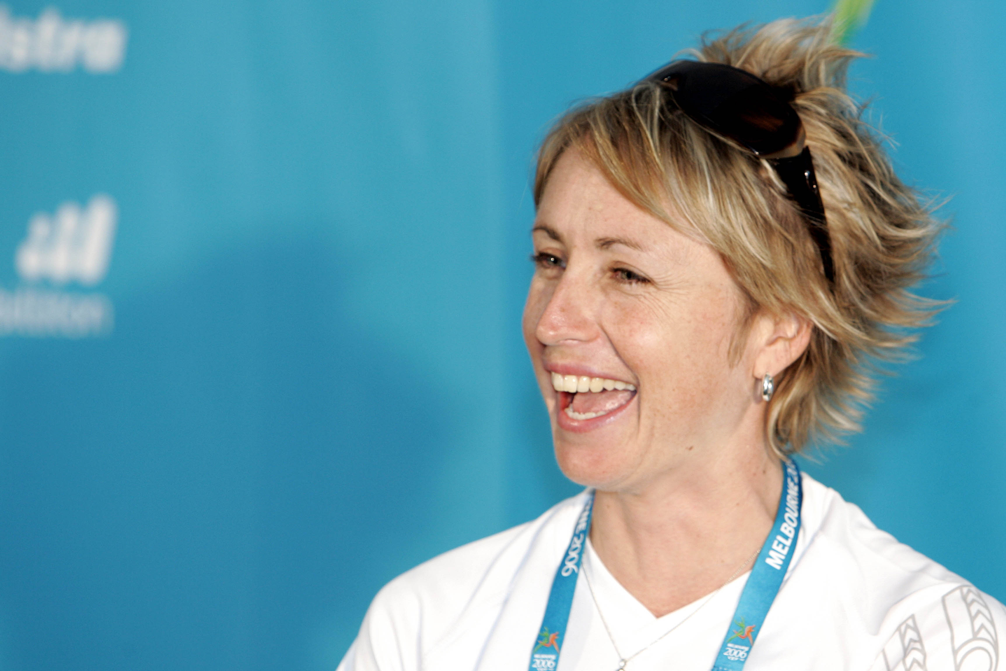New Zealand's Sarah Ulmer puts on a brave face at a press conference just minutes before the start of the Womens Individual Time Trial, to announce she will not compete in the cycle event because of a back injury, at the Commonwealth Games, Melbourne, Australia, Tuesday, March 21, 2006. Credit:NZPA/Wayne Drought�
