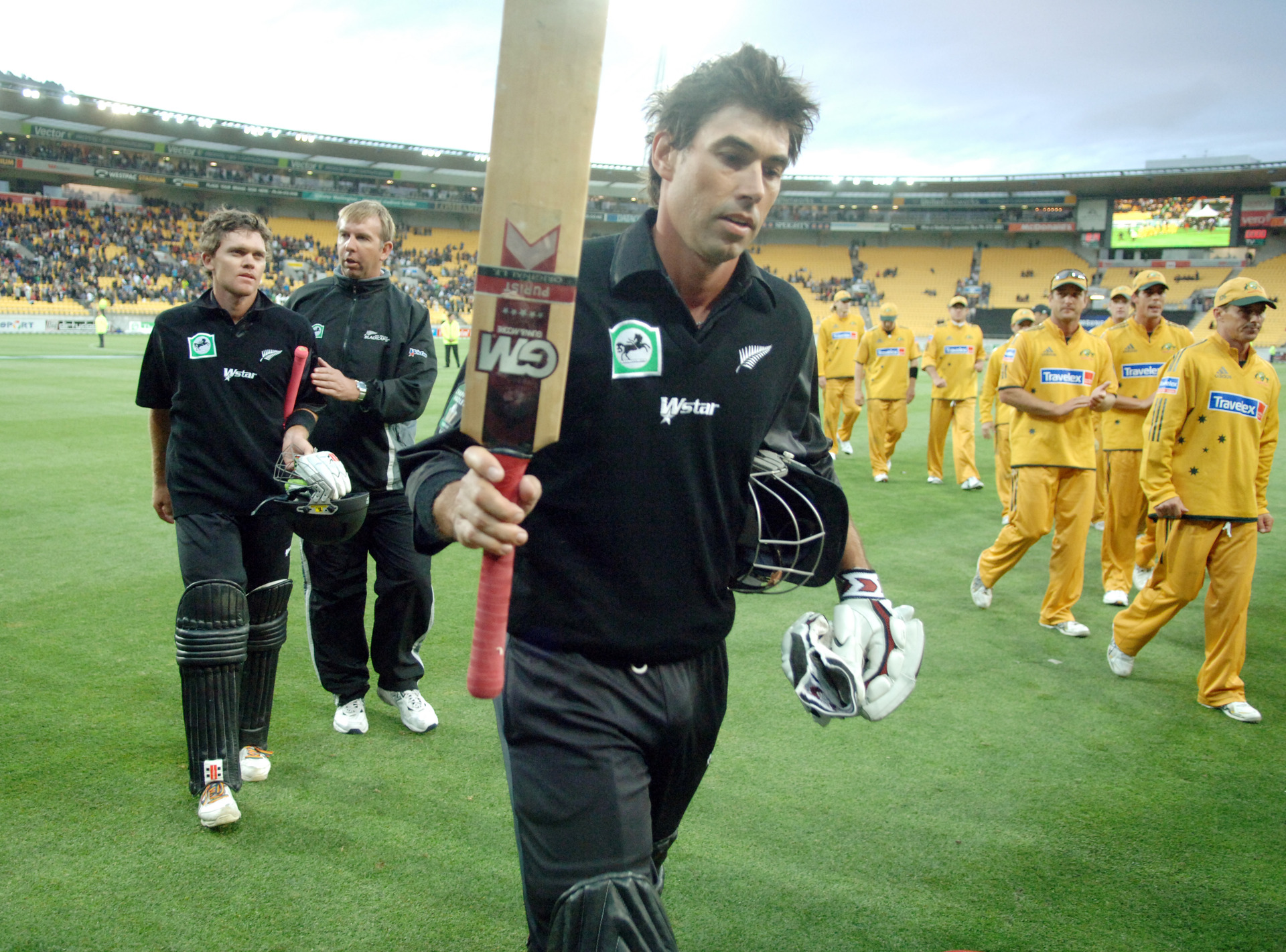 Stephen Fleming after their 10 wicket win over Australia in the one day international Chappell Hadlee cricket match at Westpac Stadium, Wellington in 2007. Photo / NZPA