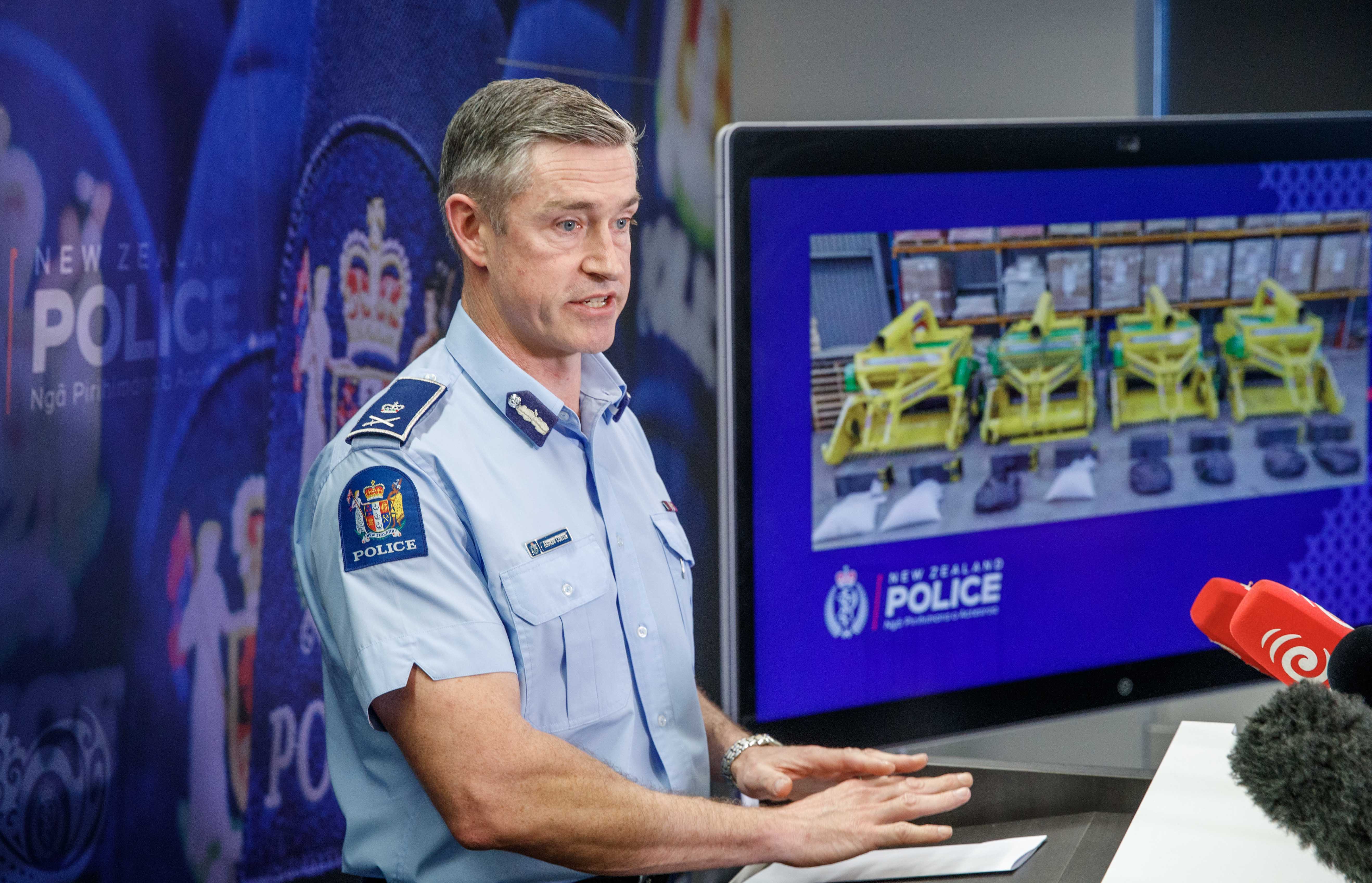 PM Christopher Luxon said he valued Police Commissioner Andrew Coster's work to target the Comanchero gang. Photo / Mark Mitchell 