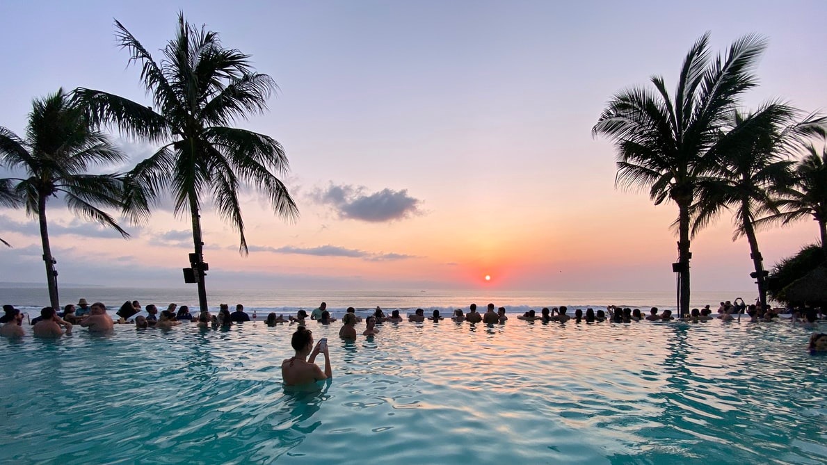 Sunset views at Potato Head beach club in Bali. Photo / Ern Gan