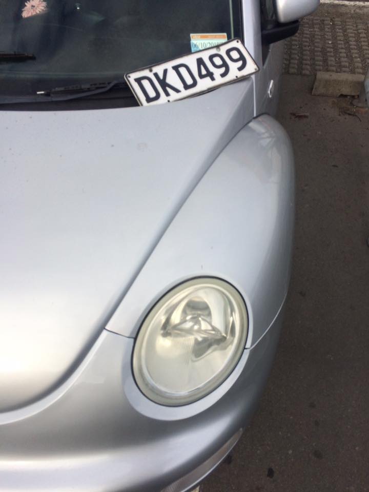 Niamh Corr came outside the day after the theft and found the number plate sitting on her windscreen. Photo/supplied