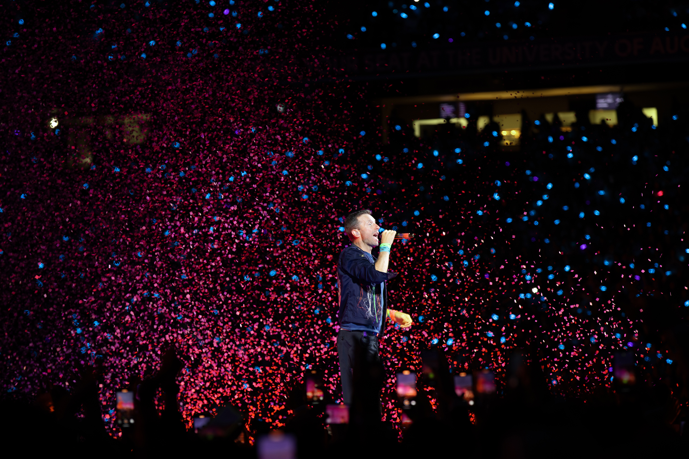Coldplay at Eden Park in the first of three shows last night. Photo / Hayden Woodward