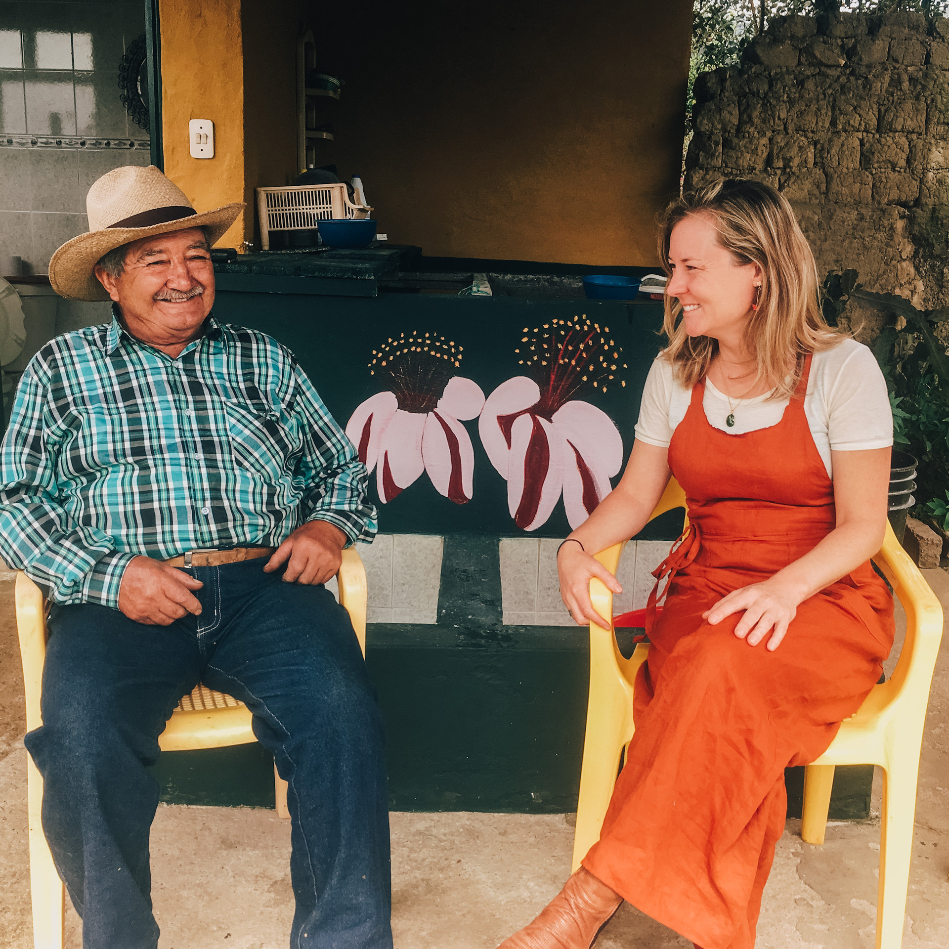 Evans meets Tibasosa feijoa nurseryman Oscar Velosa on her trip to Colombia. Photo / Supplied