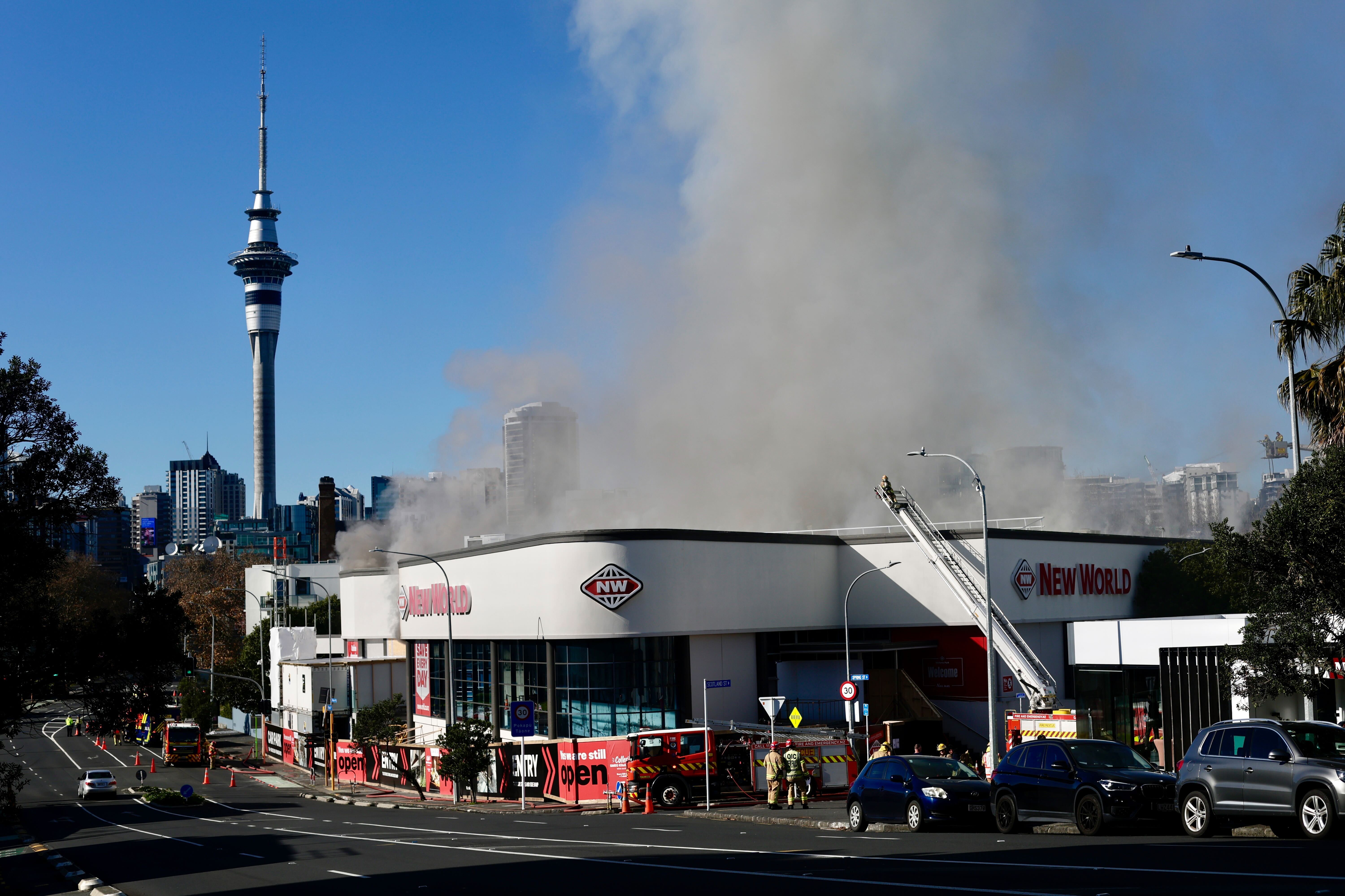 Firefighters battling the fire. Photo / Dean Purcell