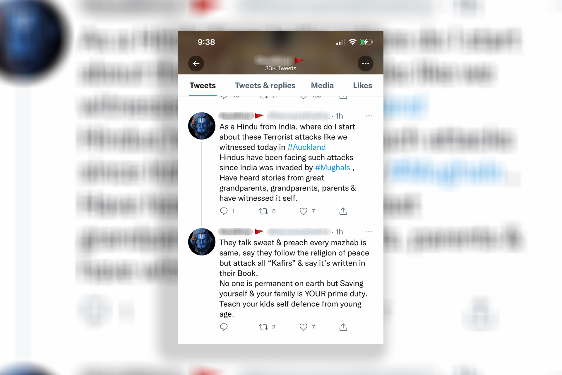 A Hindutva adherent's Twitter account that appears to be based in New Zealand, but has since been taken down. Image / Supplied