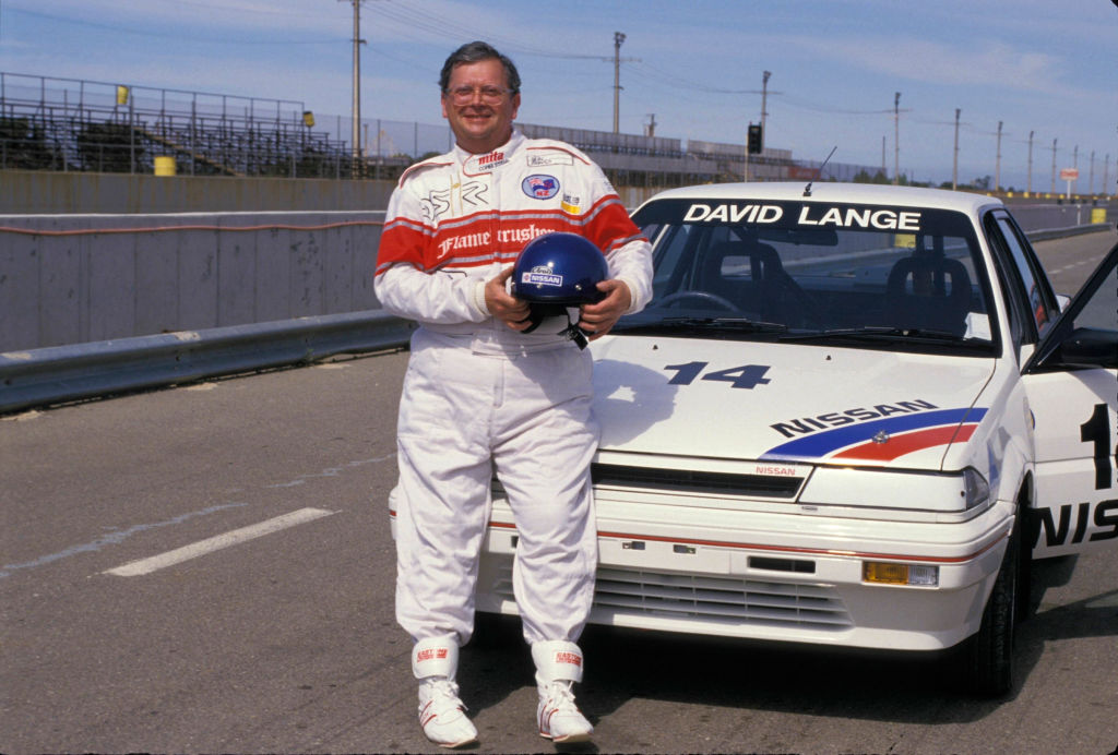 David Lange at the Adelaide Formula One Grand Prix, 1987. Photo / Getty Images