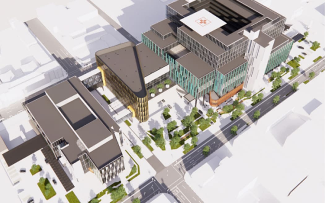 A concept design for the new Dunedin hospital that is under construction.