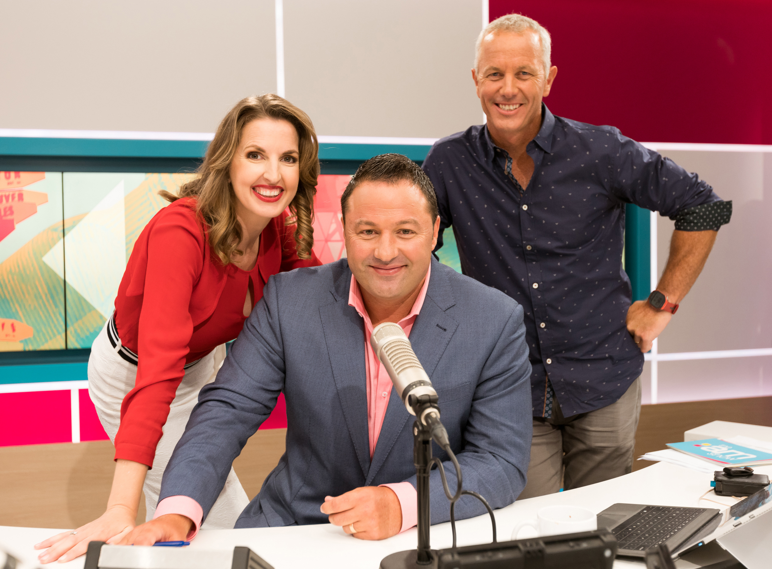 The AM Show, presented by Duncan Garner, news anchor Amanda Gillies, sports presenter Mark Richardson.