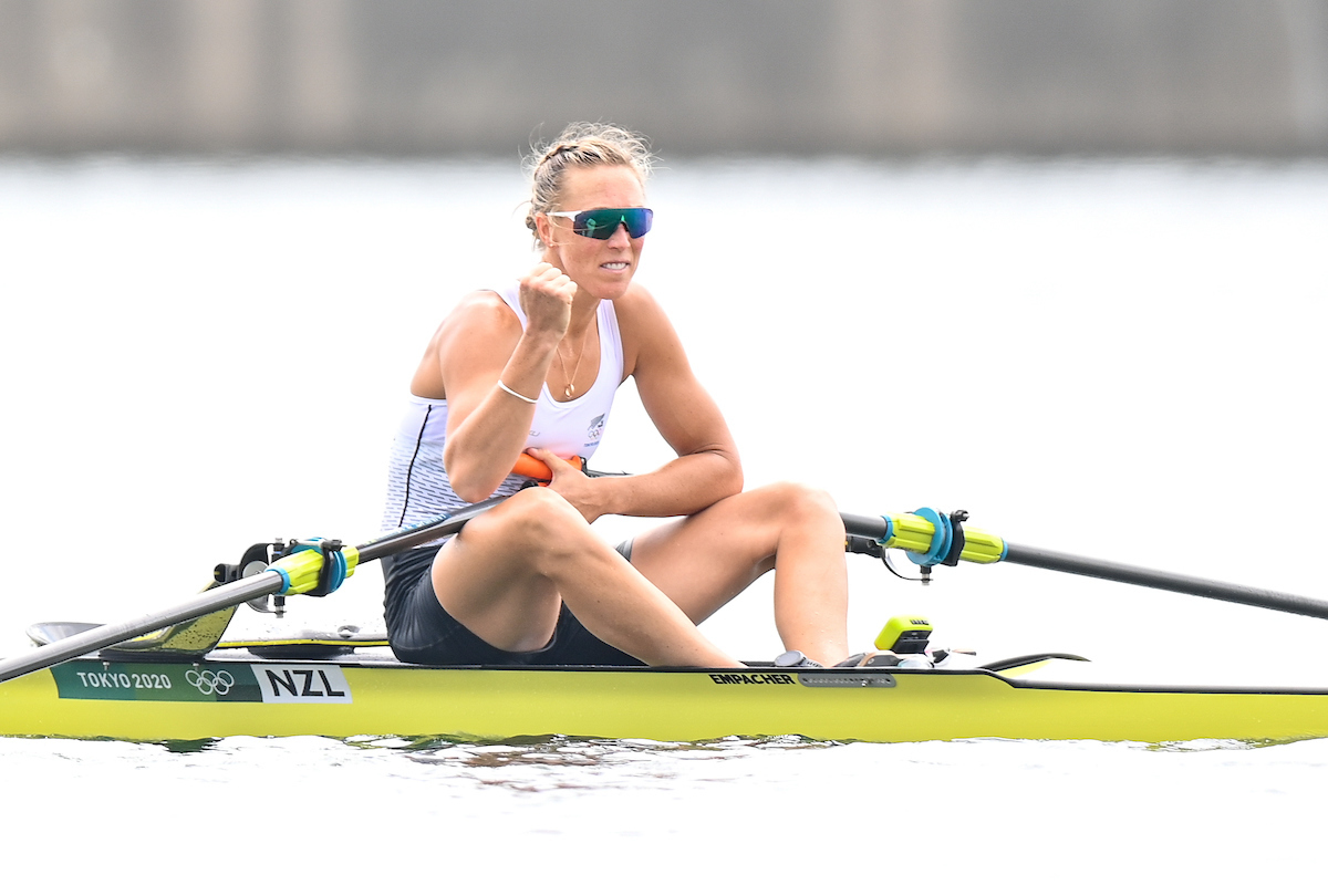 Emma Twigg wins gold in Tokyo after falling short at three previous Games. Photo / Photosport