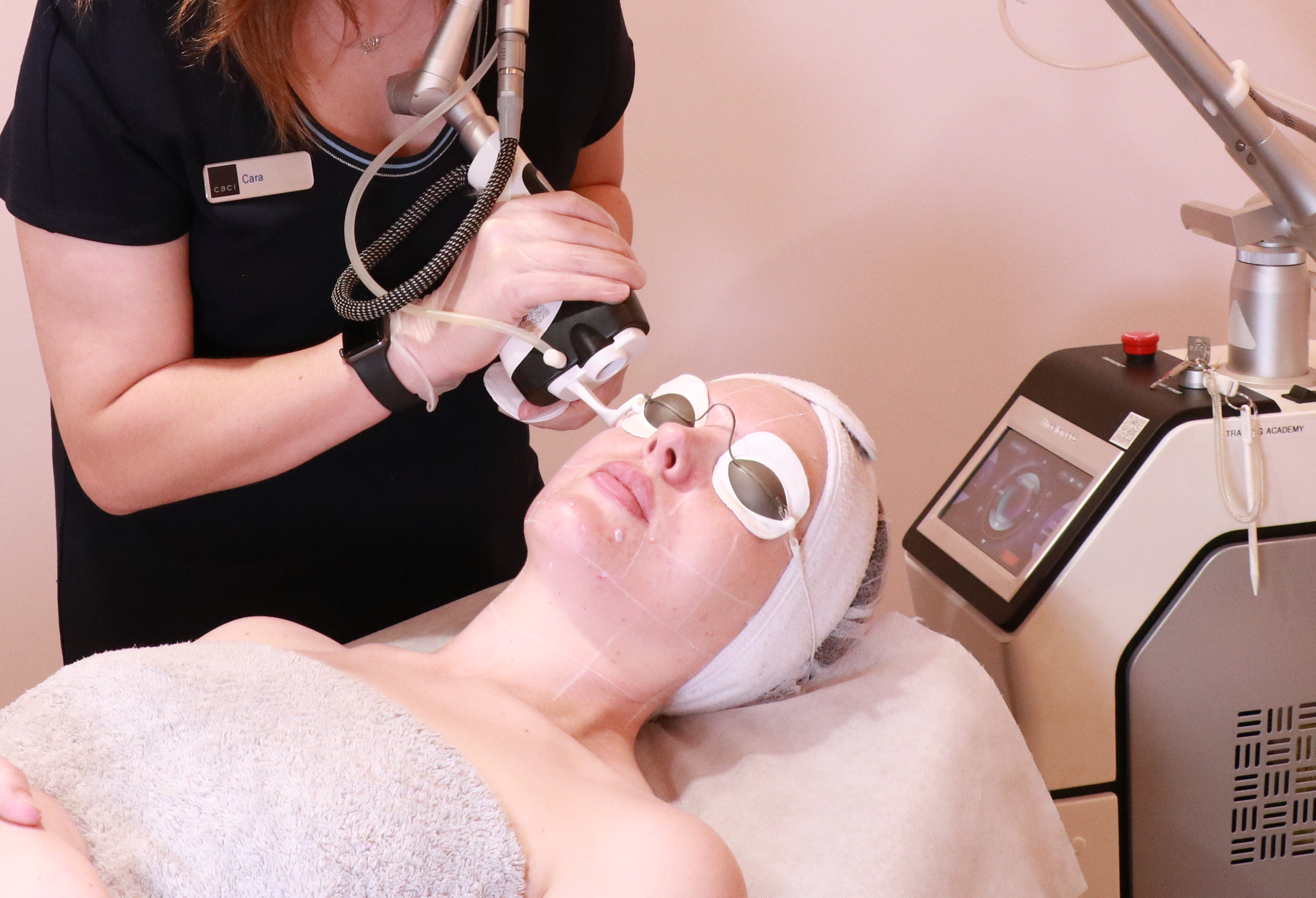A client during a Caci Laser Facial treatment. Photo / Supplied