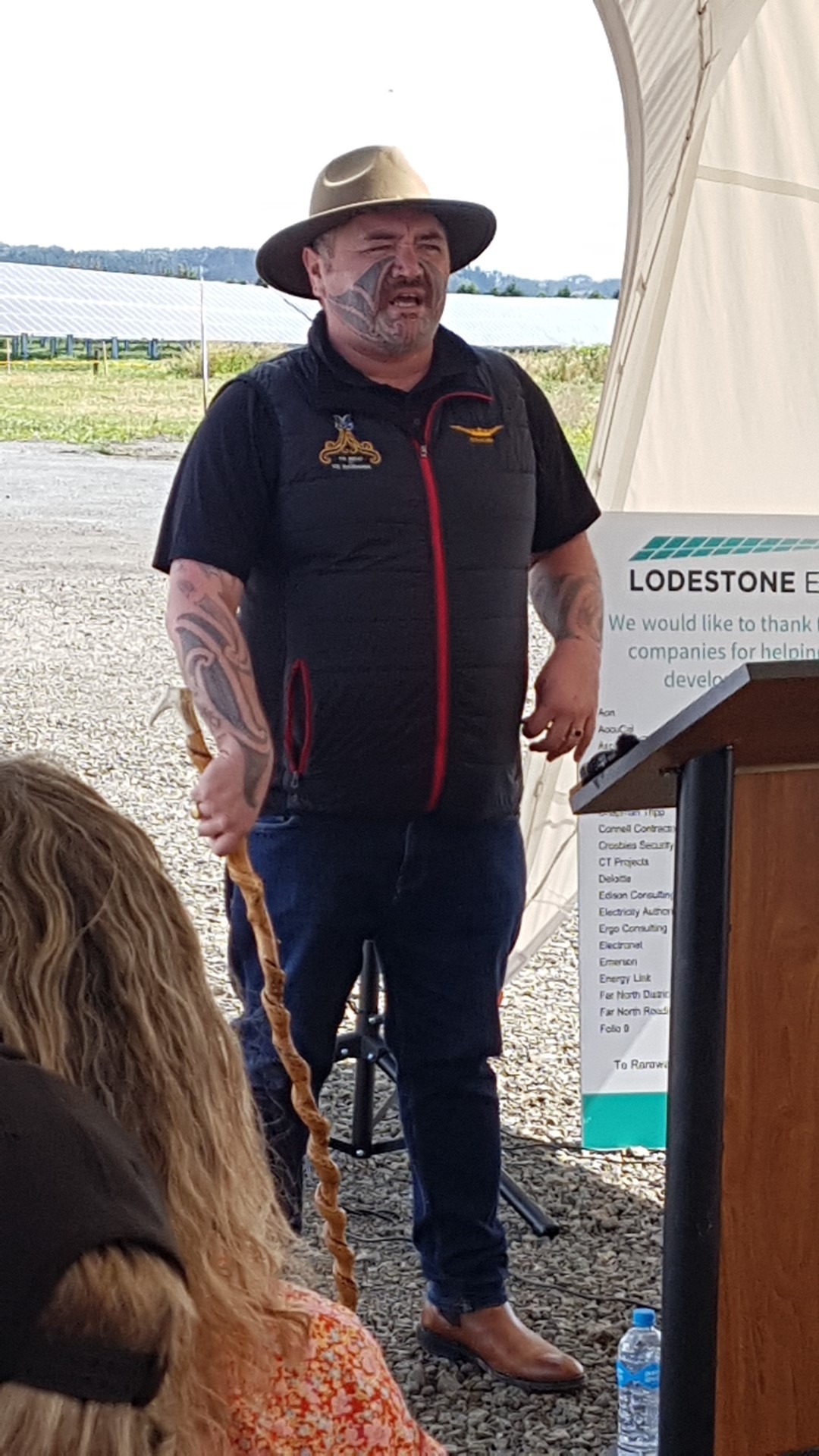 Te Rarawa’s Mike Te Wake blessed the new solar farm near Kaitāia. 