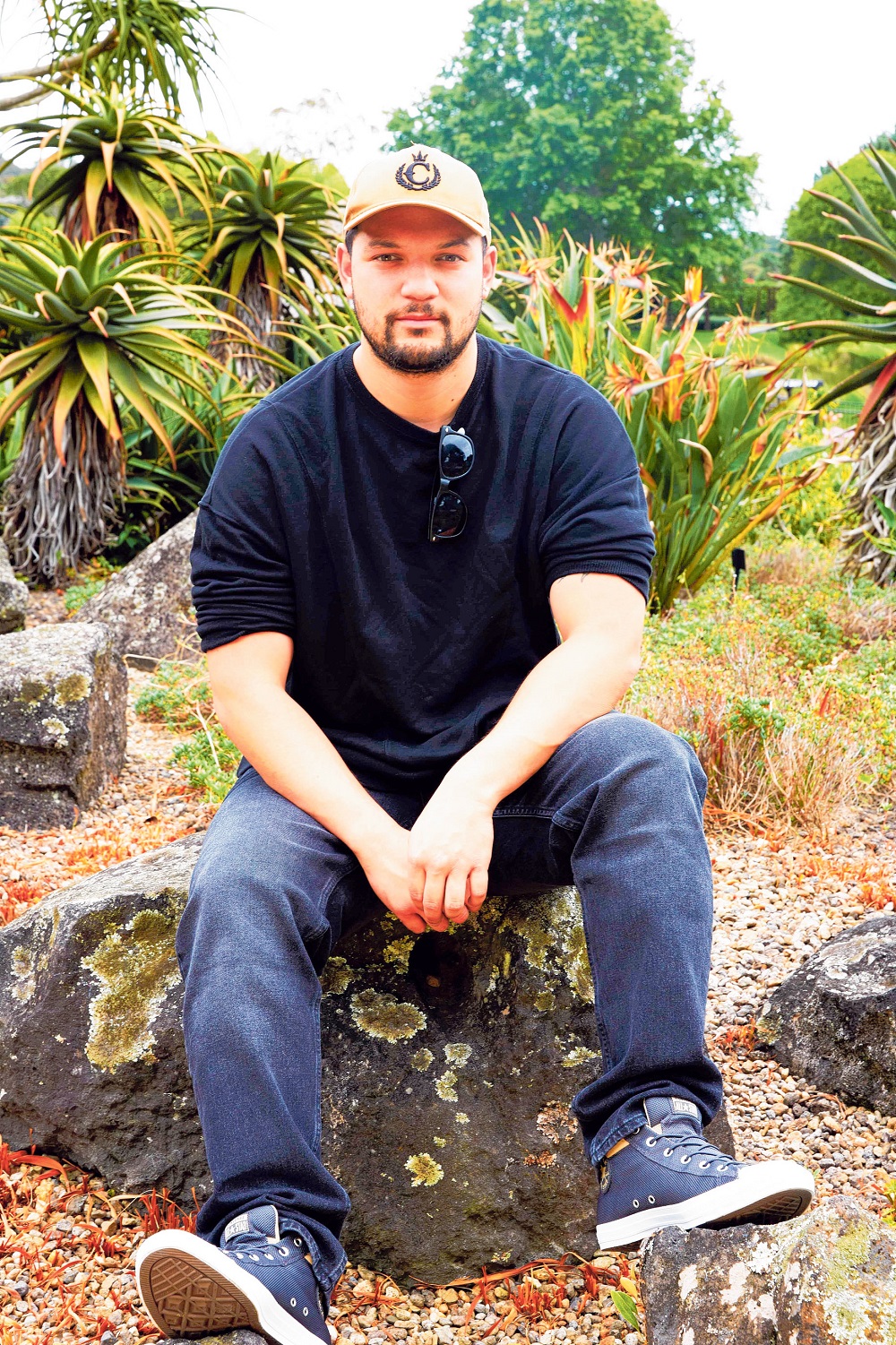 Playwright Leki Jackson-Bourke at Auckland’s Botanic Gardens. Photo / Rebecca Zephyr Thomas