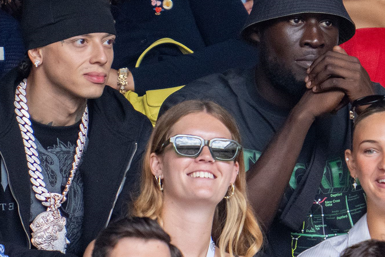 Central Cee and Stormzy courtside at Wimbledon. Photo / @wimbledon