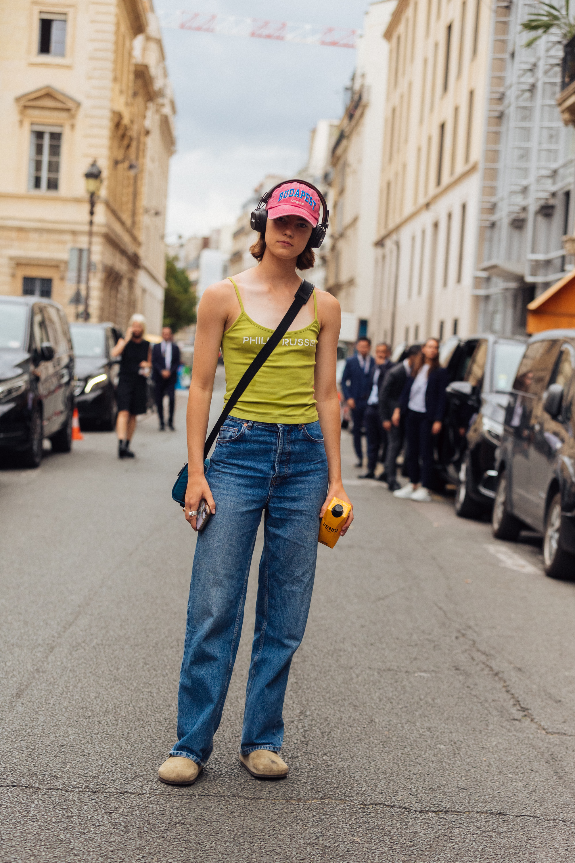 Model Dana Smith wears Birkenstock suede Boston clogs. Photo / Getty Images