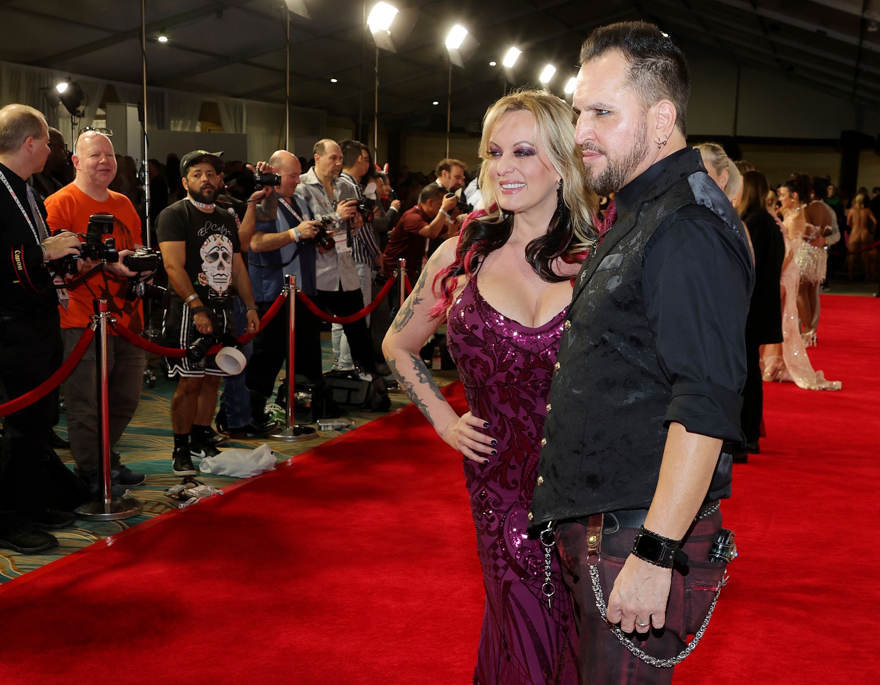 Daniels and her husband, Barrett Blade. Photo / Getty Images