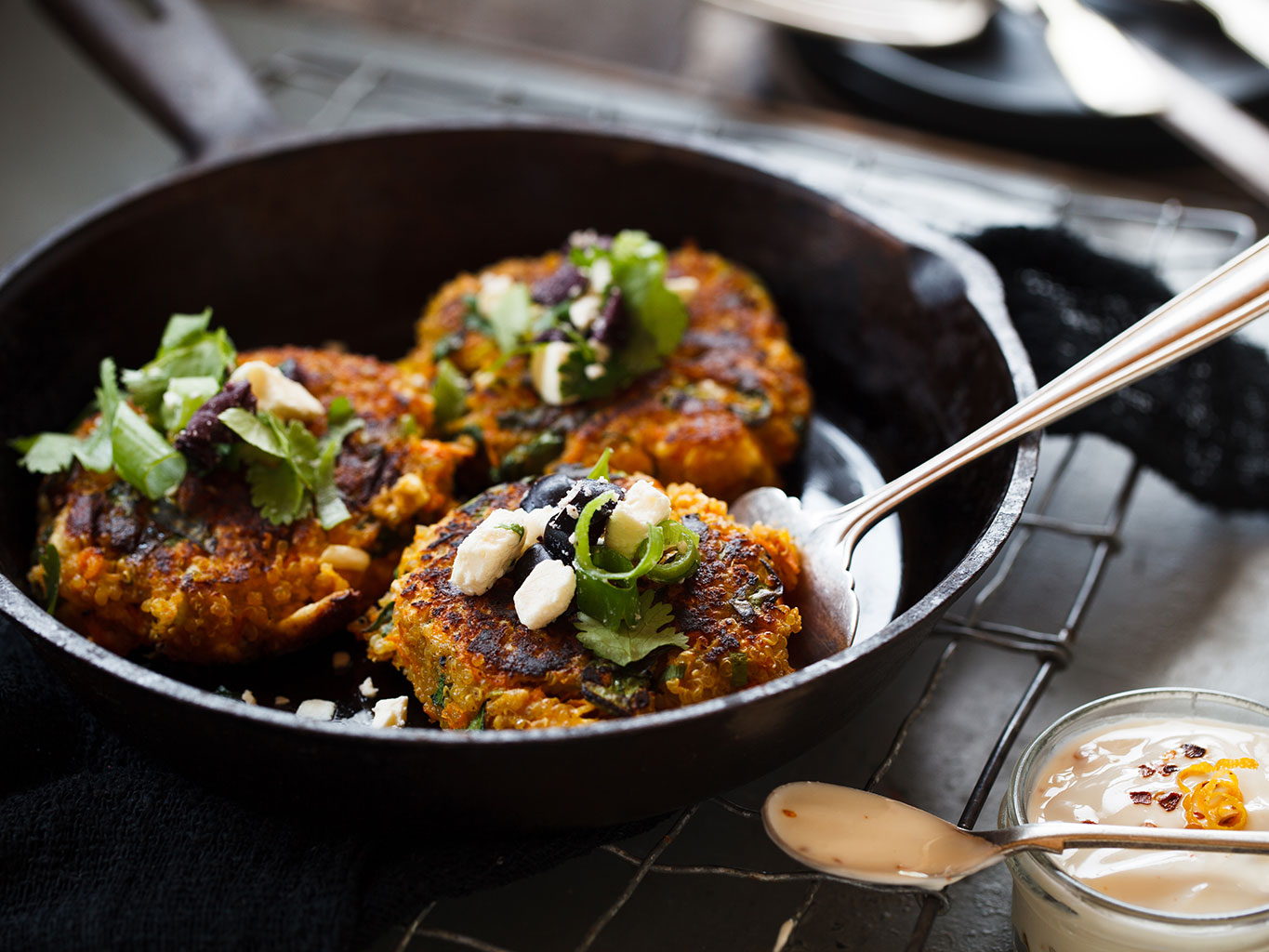Pumpkin and quinoa cakes. Picture / Babiche Martens.
