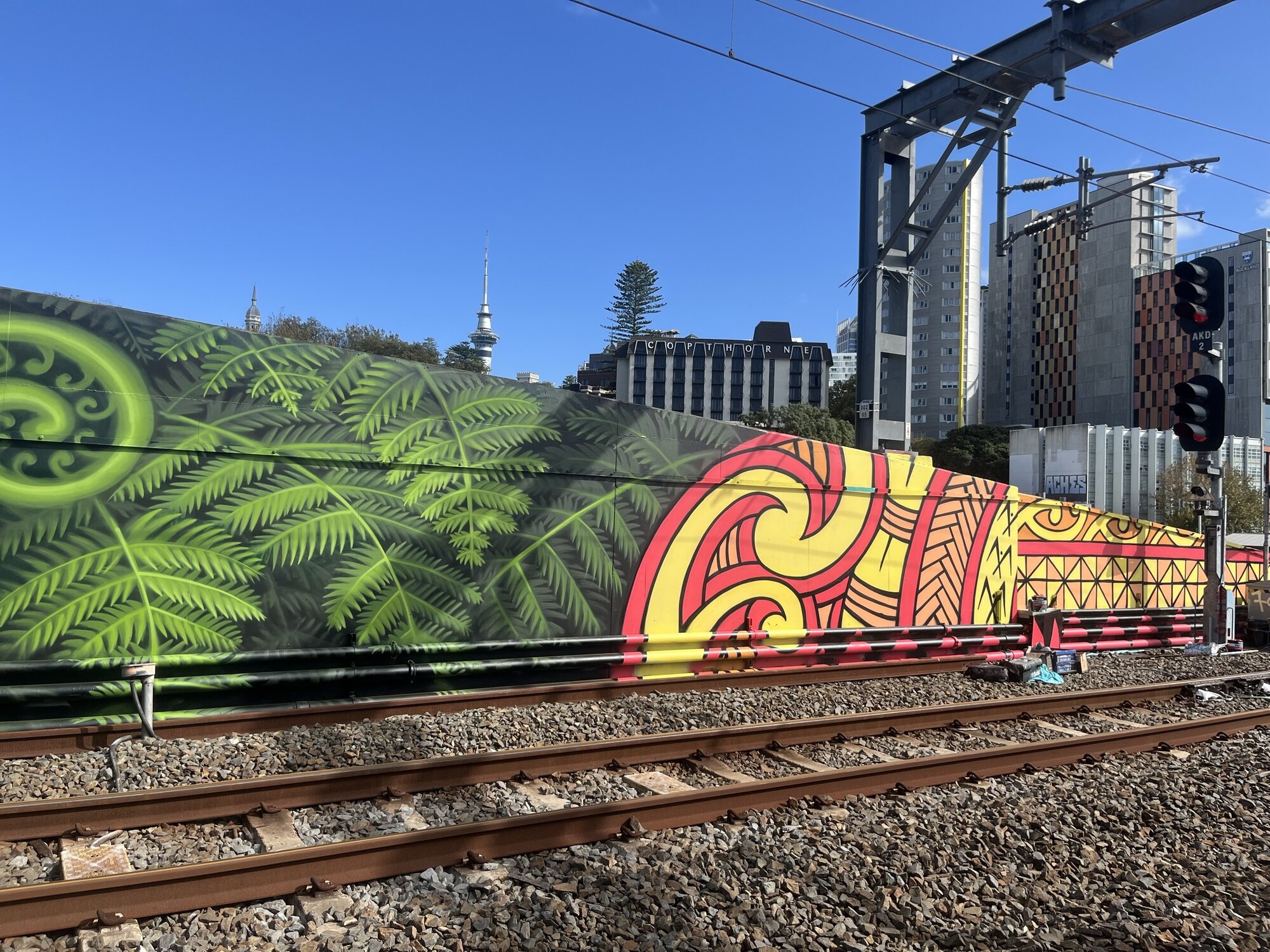New art by Jonny 4Higher on the Auckland rail network. Photo / KiwiRail